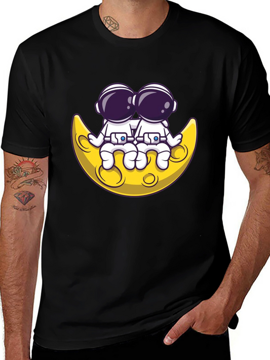 Astronauts on Moon Graphic Tee