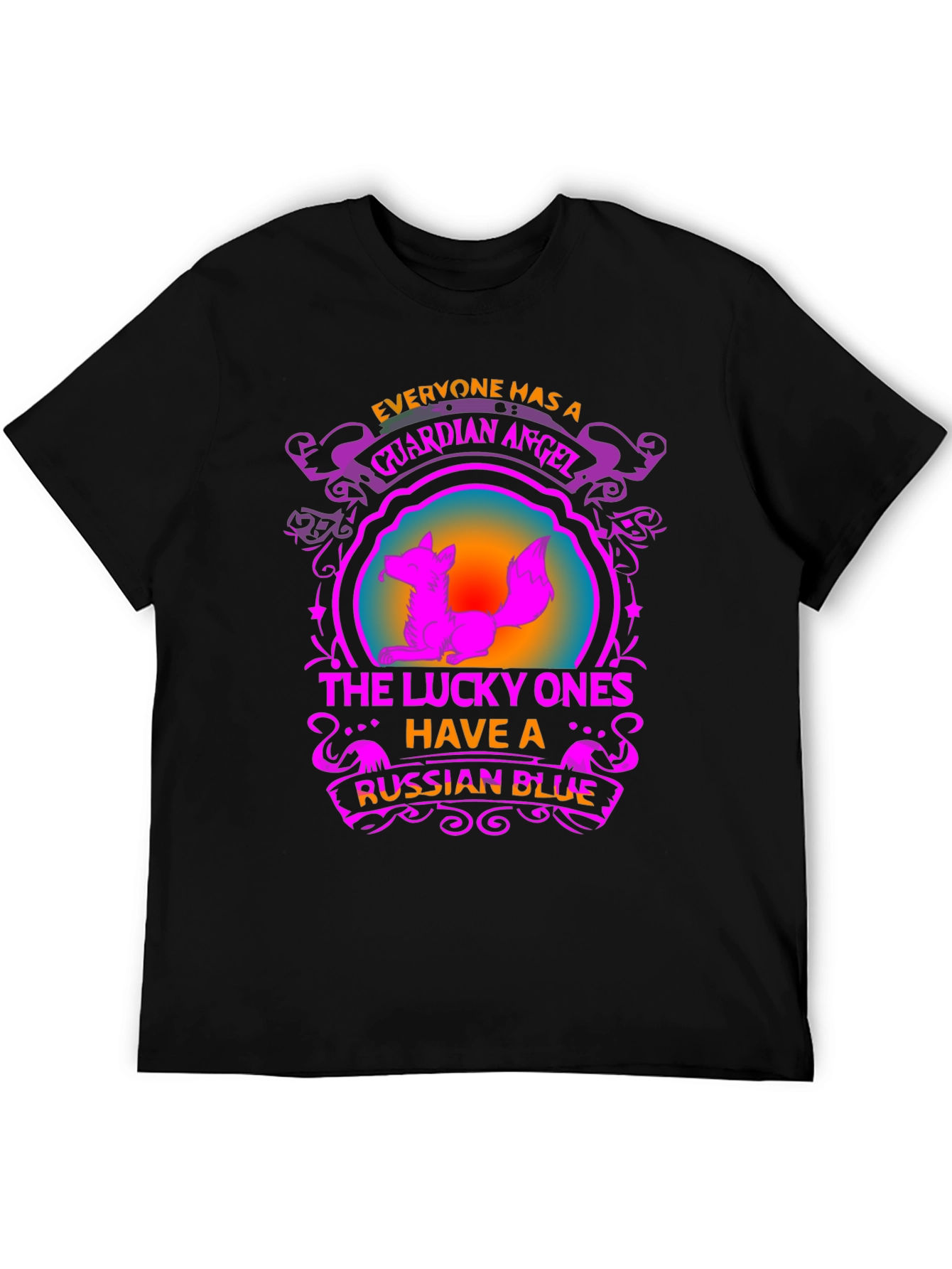 Guardian Angel Russian Blue Cat T-Shirt