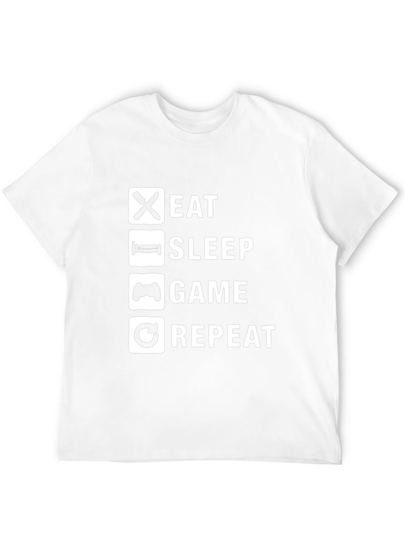 Eat Sleep Game Repeat Black T-Shirt