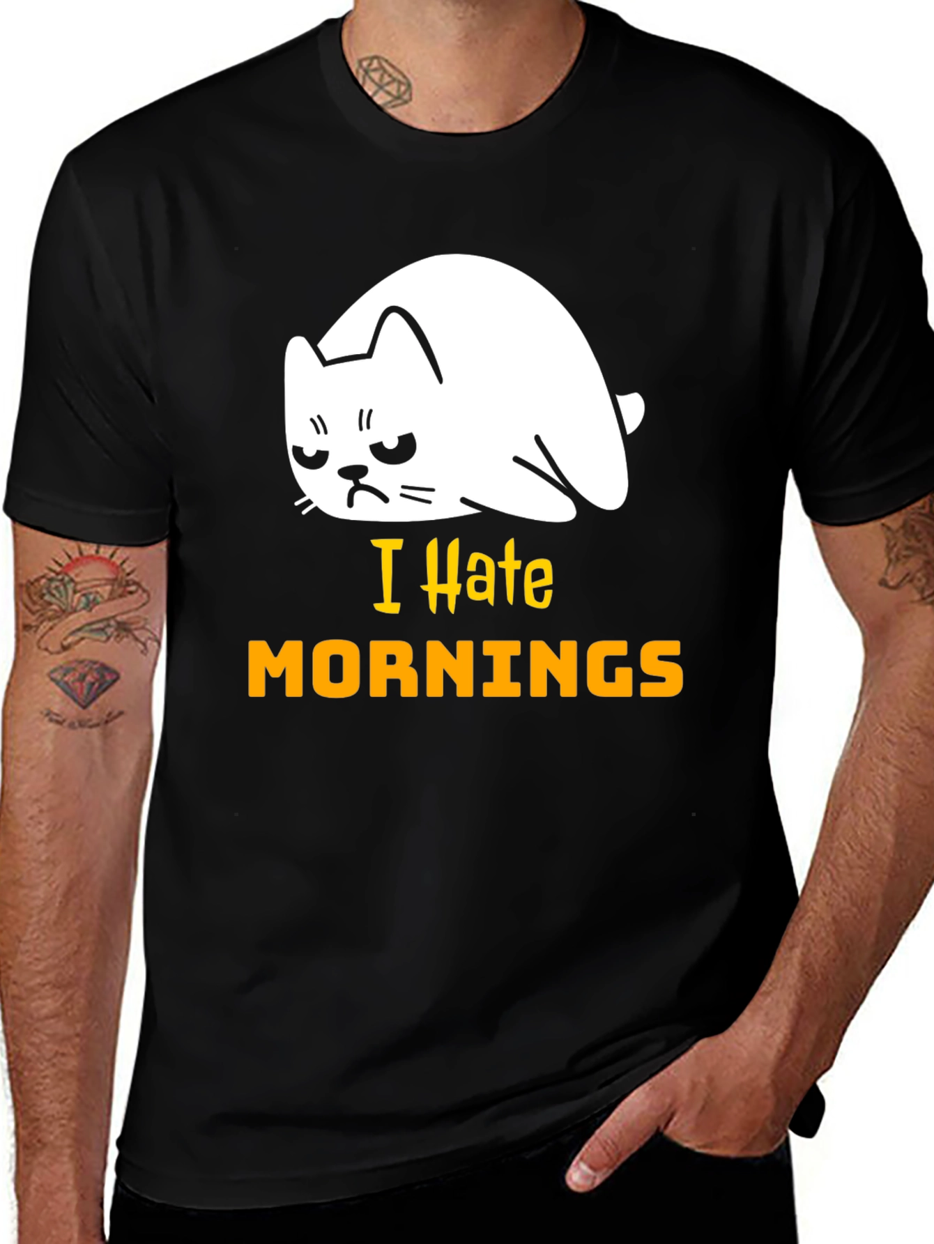 I Hate Mornings Cat T-Shirt