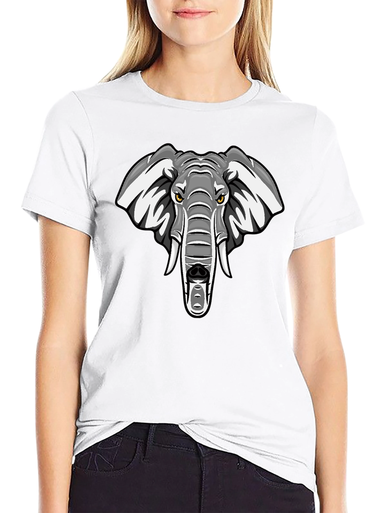 Cool Elephant Graphic T-Shirt - Black