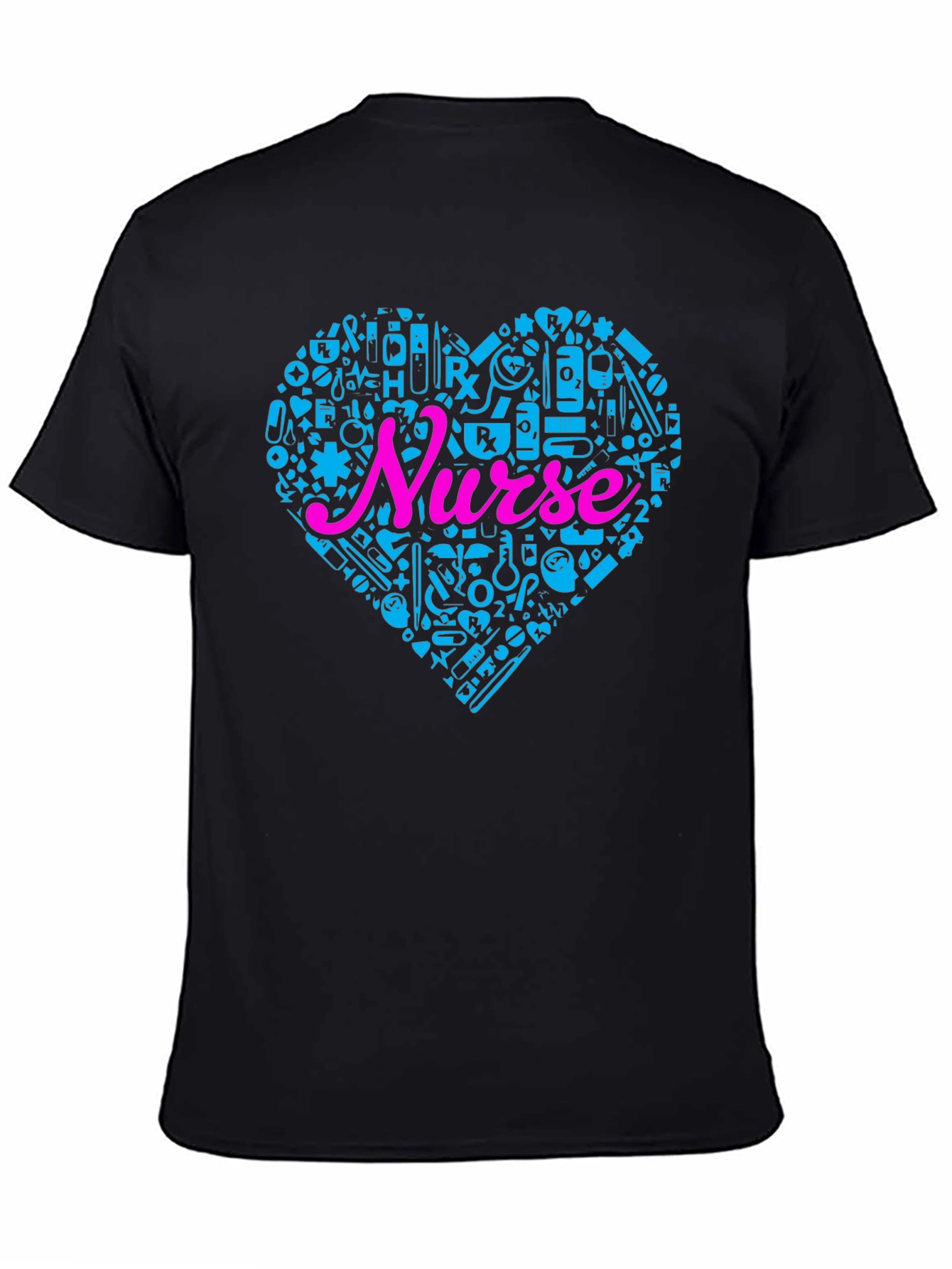 Nurse Heart Graphic T-Shirt Black