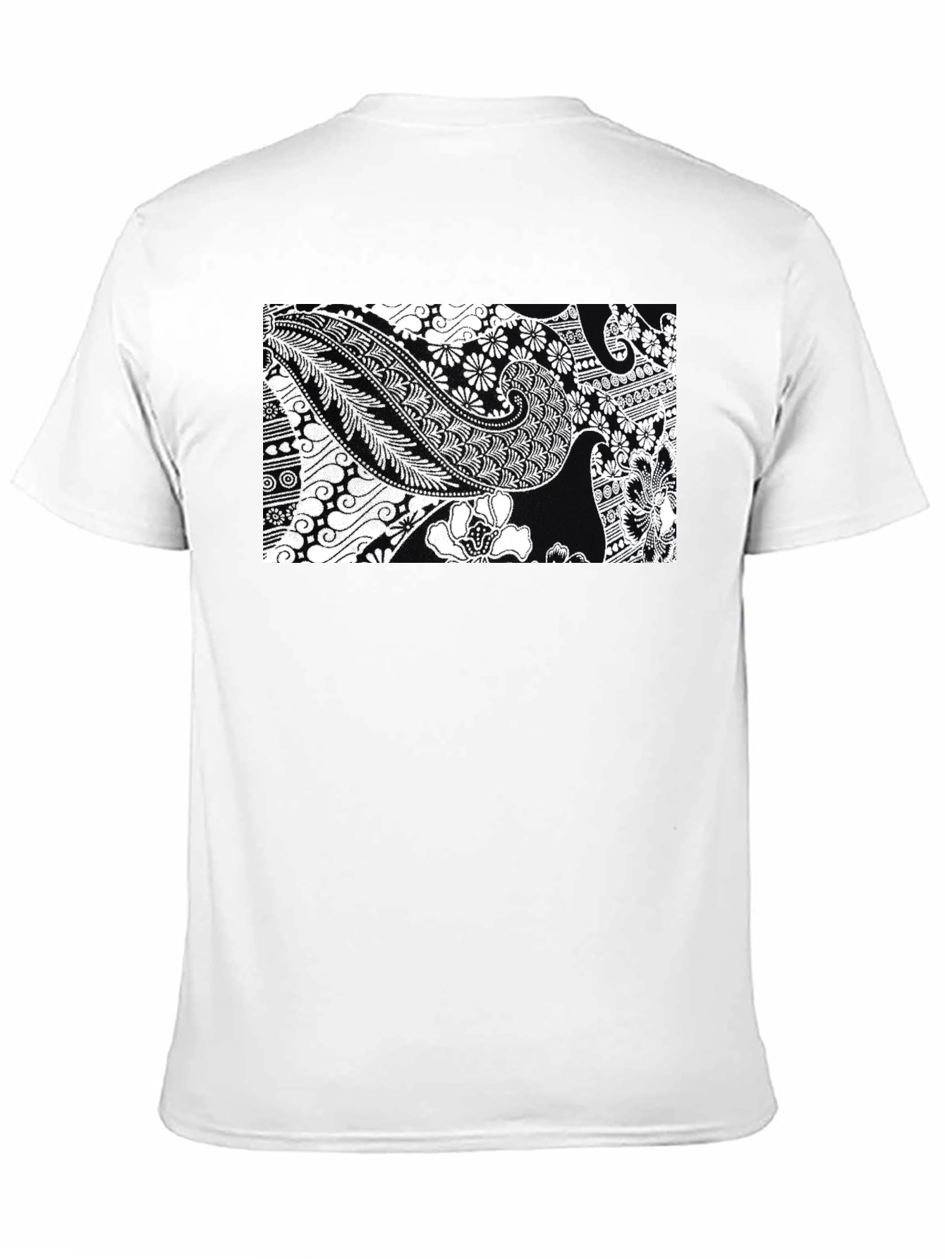 Black T-Shirt with Floral Paisley Print