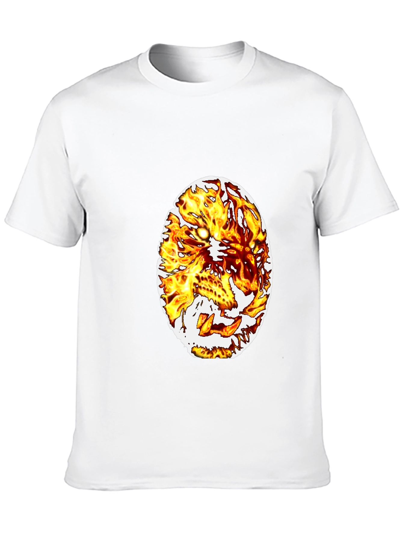 Fiery Lion Graphic Tee - Black Cotton Blend