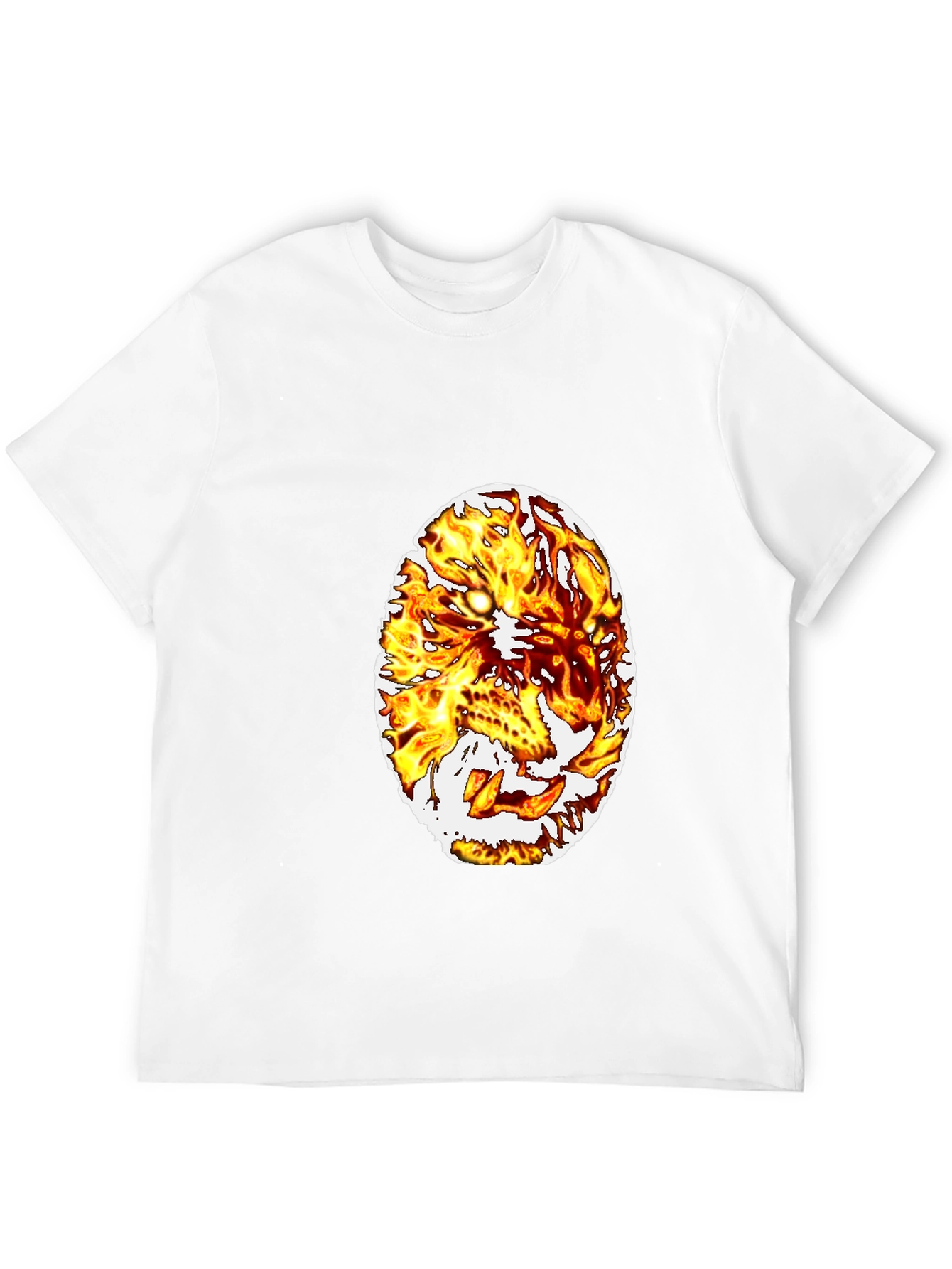 Fiery Lion Graphic Tee - Black Cotton Blend