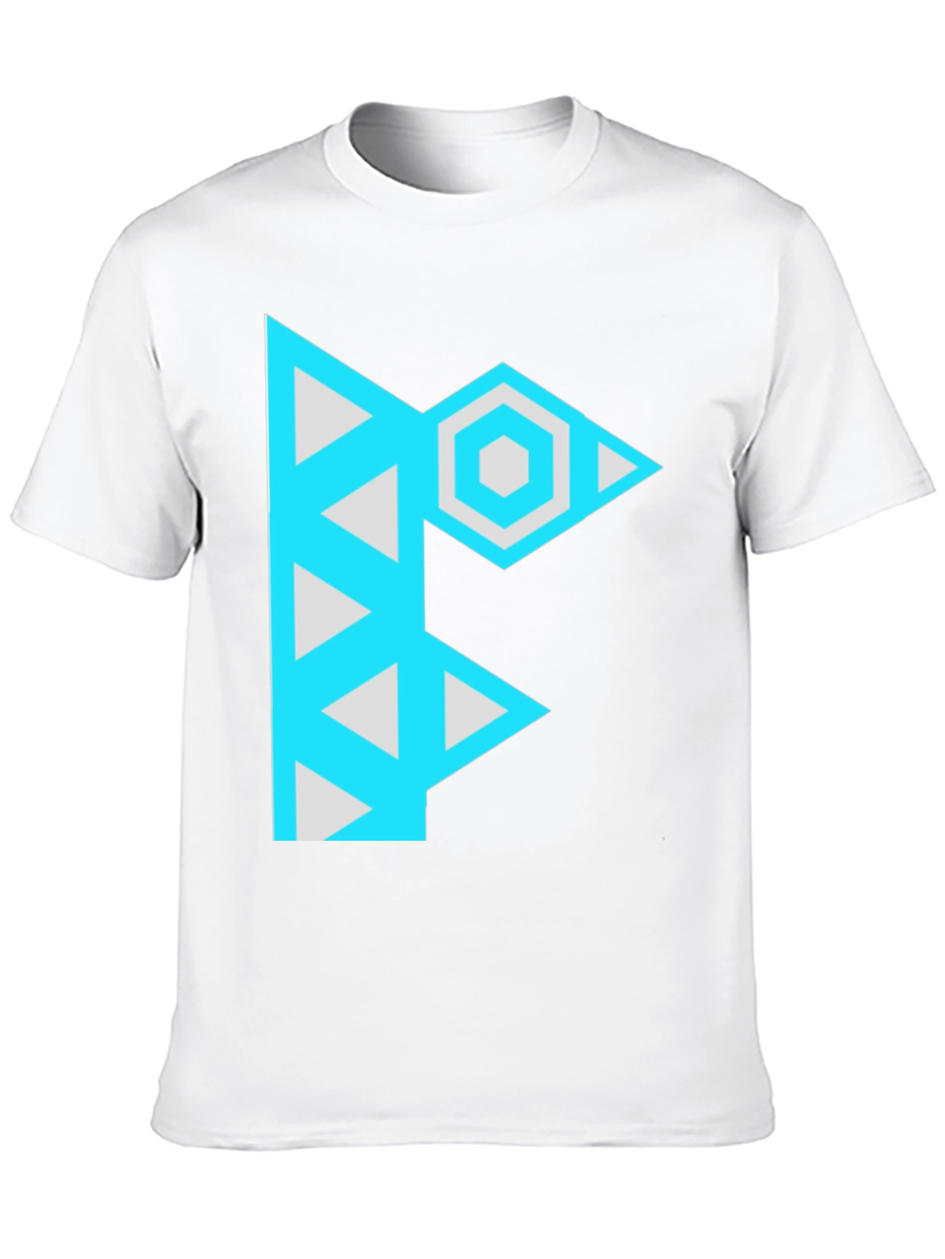 Geometric F Graphic Black Tee