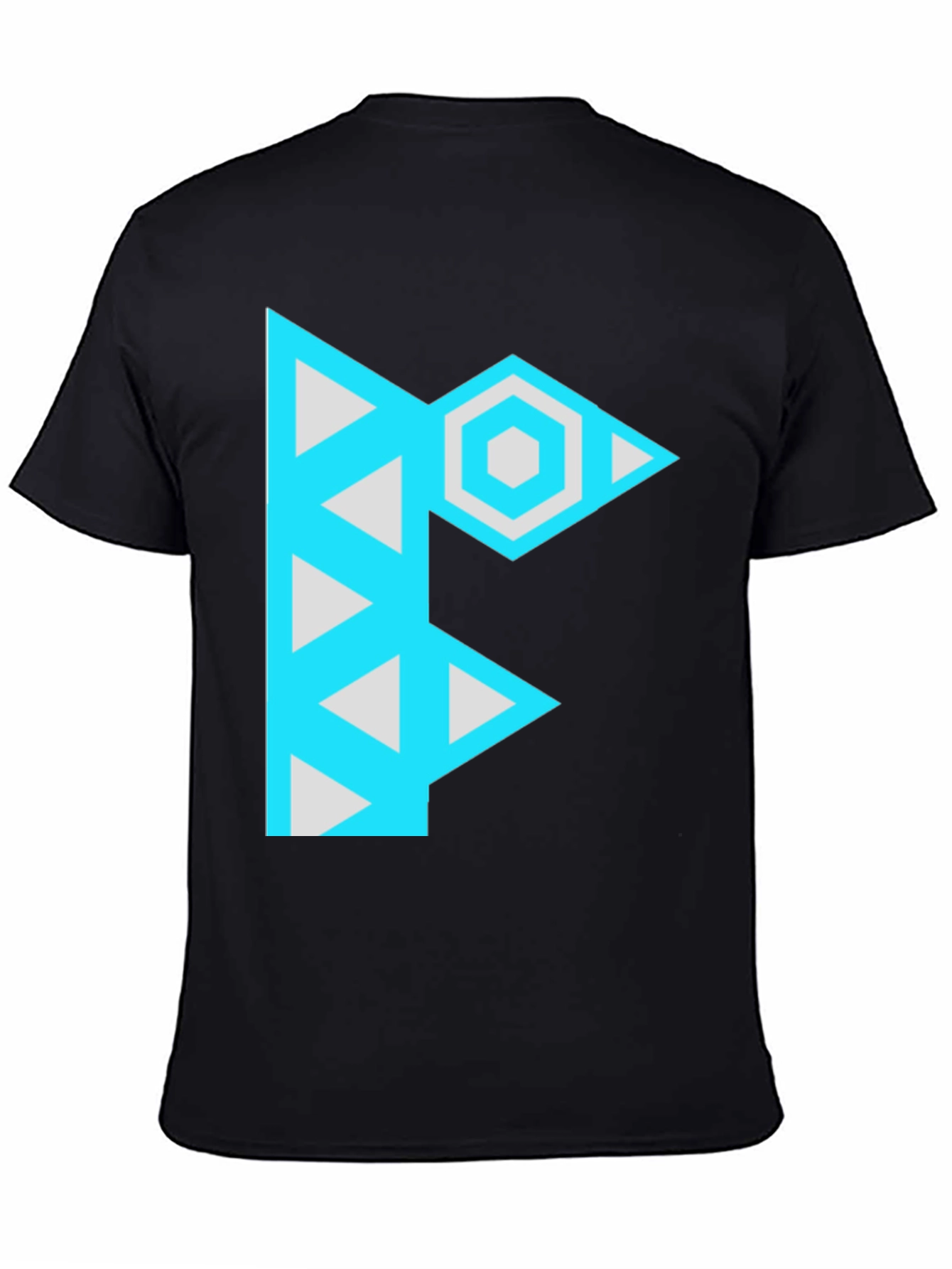 Geometric F Graphic Black Tee