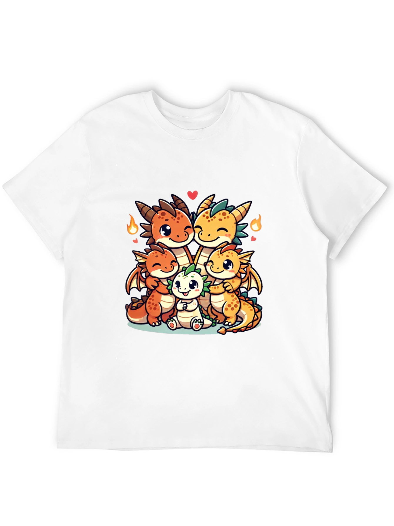 Cute Dragon Family Graphic T-Shirt