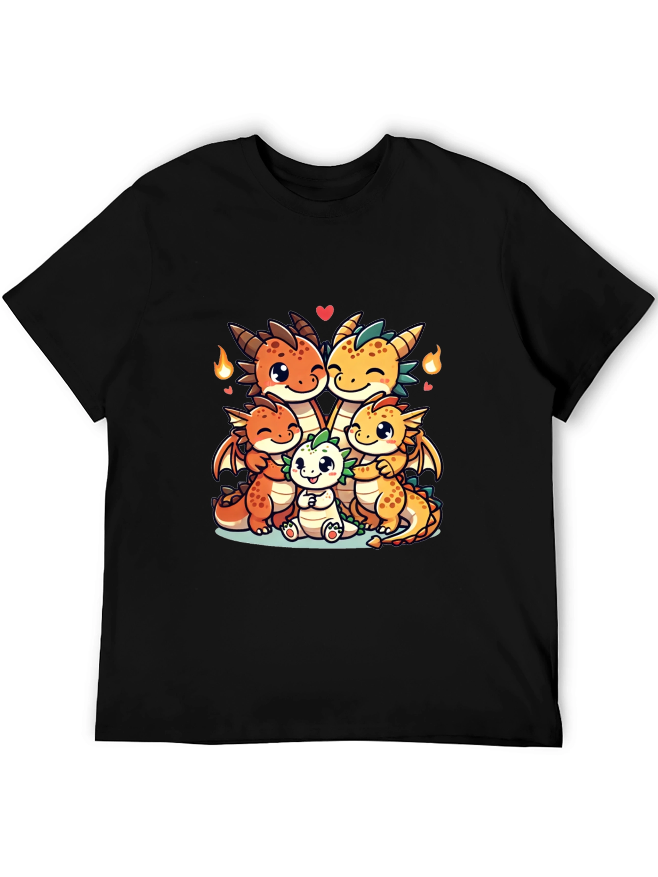 Cute Dragon Family Graphic T-Shirt