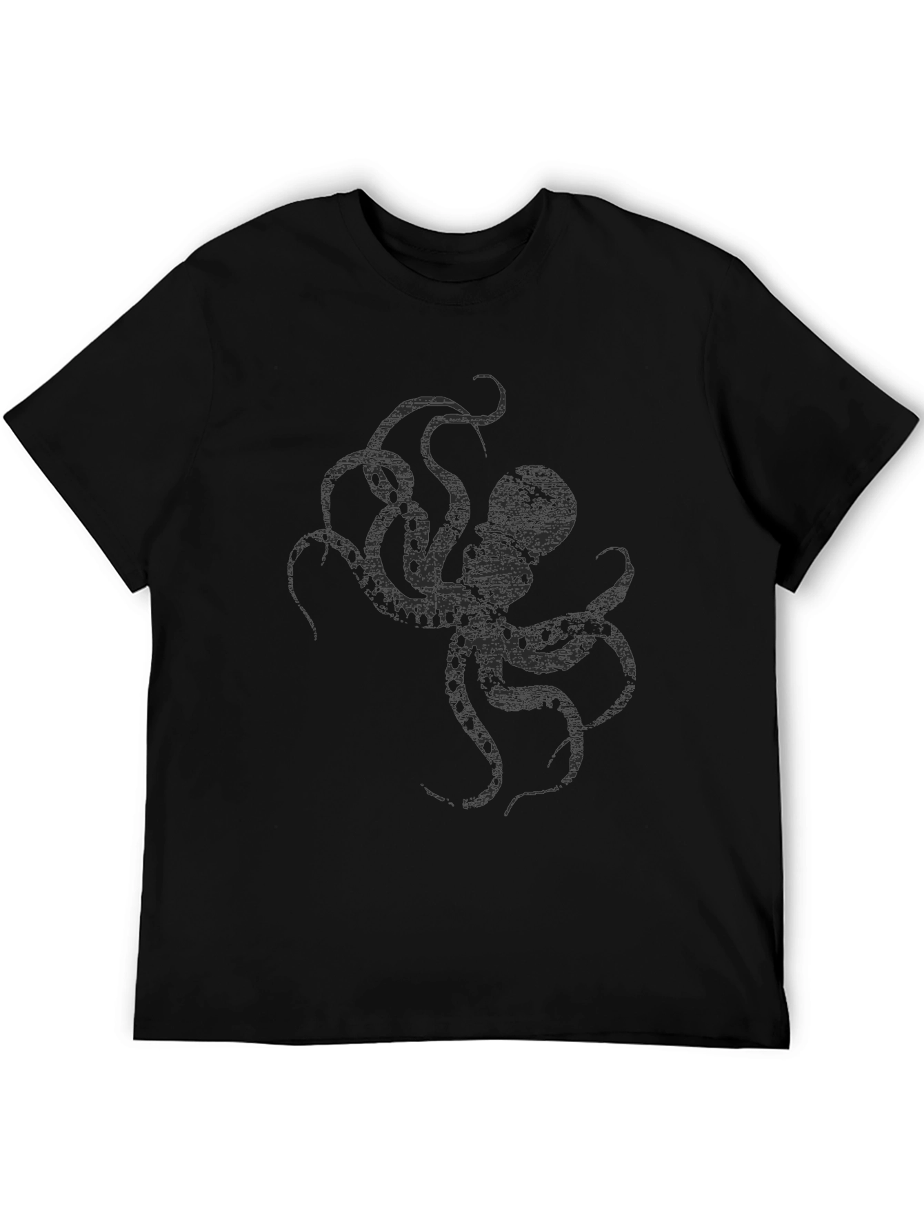 Mens Black Octopus Graphic T-Shirt
