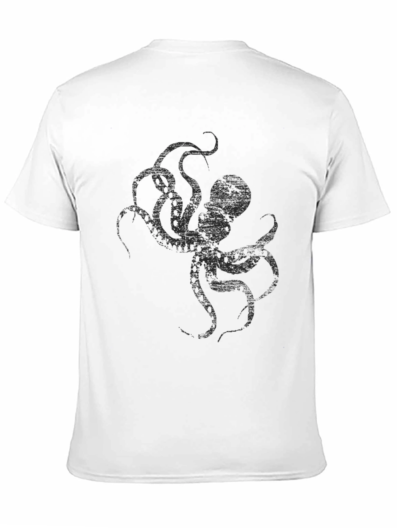 Mens Black Octopus Graphic T-Shirt