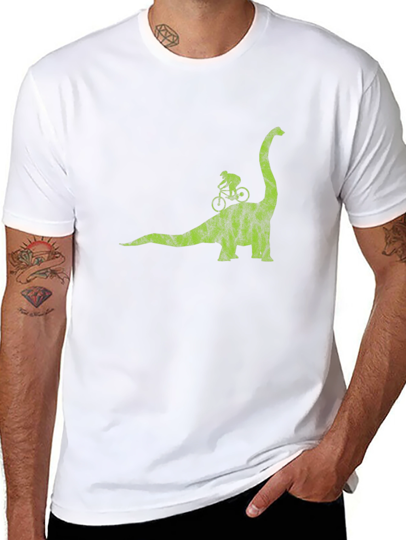 Dino Rider Tee - Mountain Bike Dinosaur Graphic T-Shirt