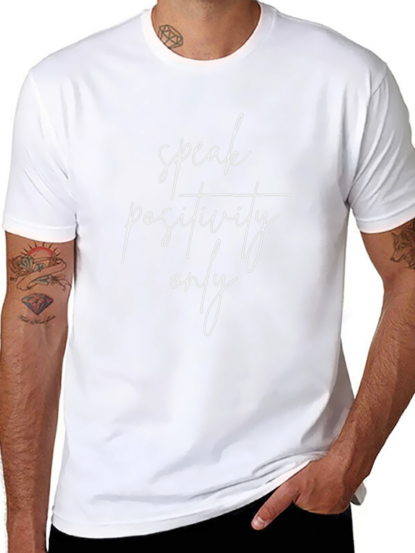 Speak Positivity Only Graphic Tee - Black Casual T-Shirt