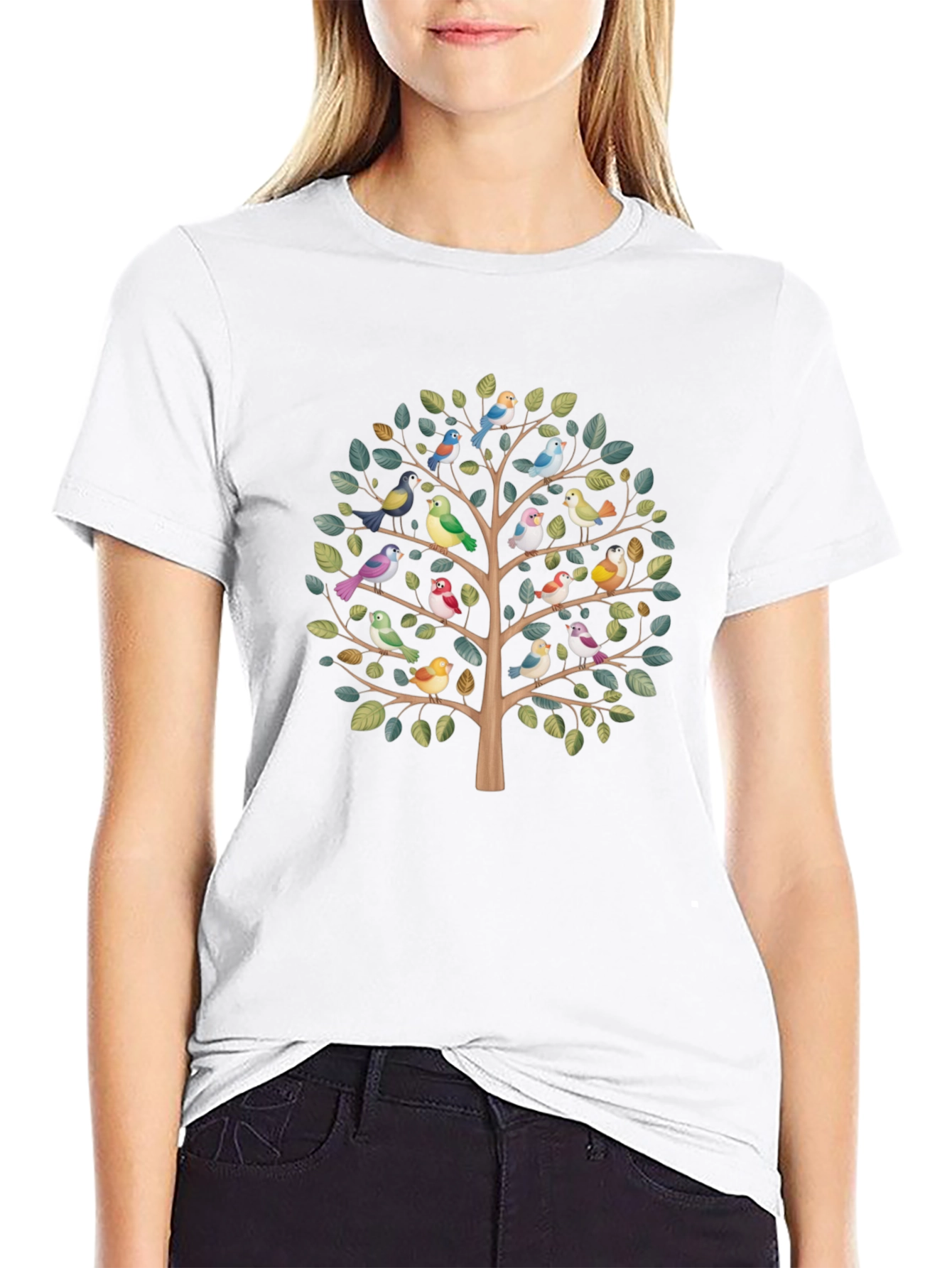 Bird Tree Graphic T-Shirt - Nature Inspired Tee