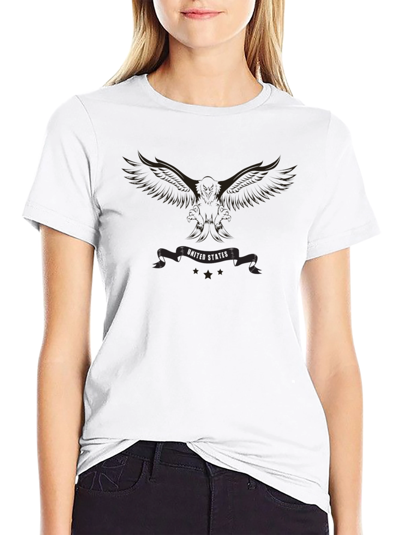 Eagle USA Graphic Print Black T-Shirt