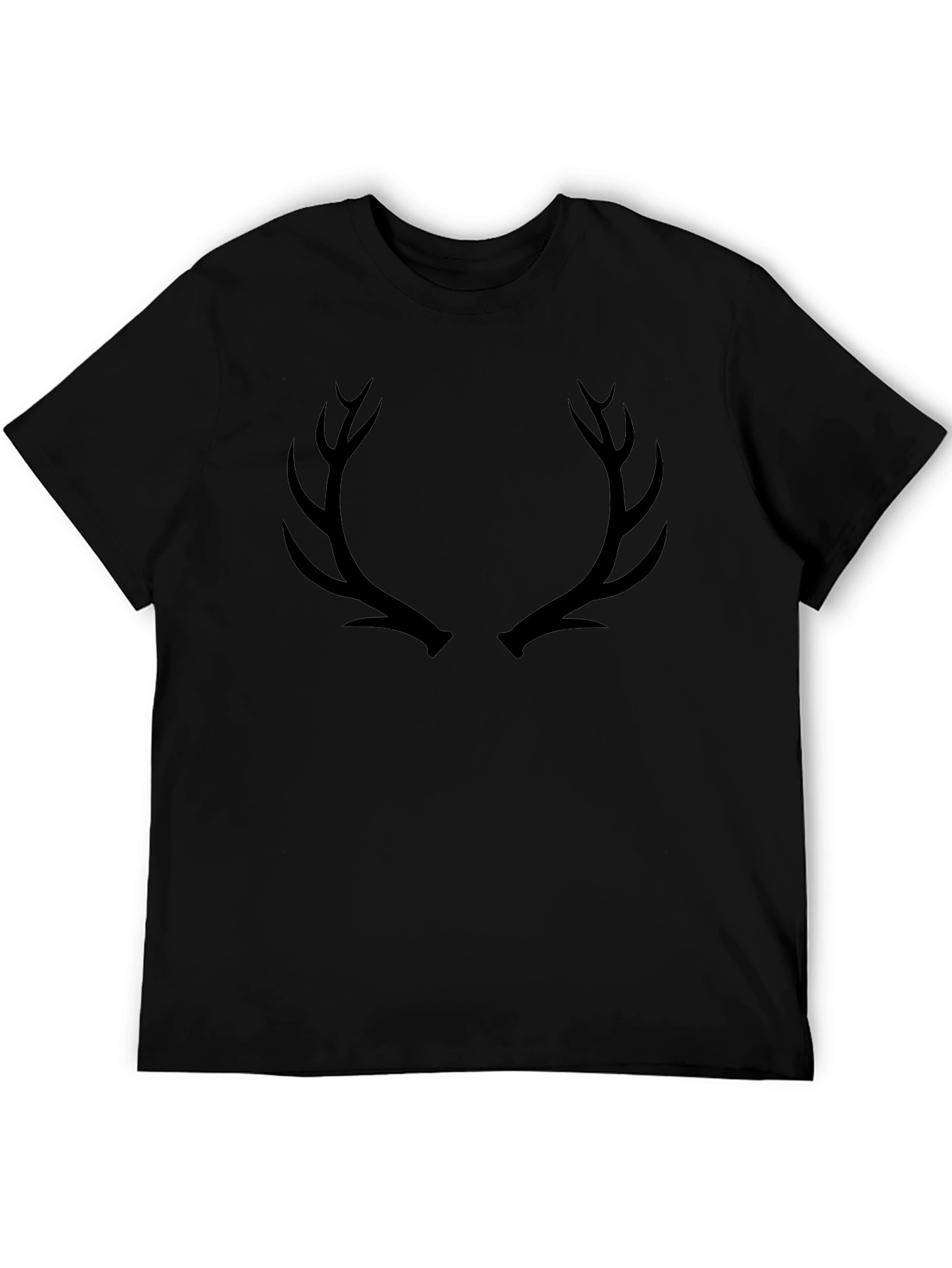 Mens Black Antler Graphic T-Shirt