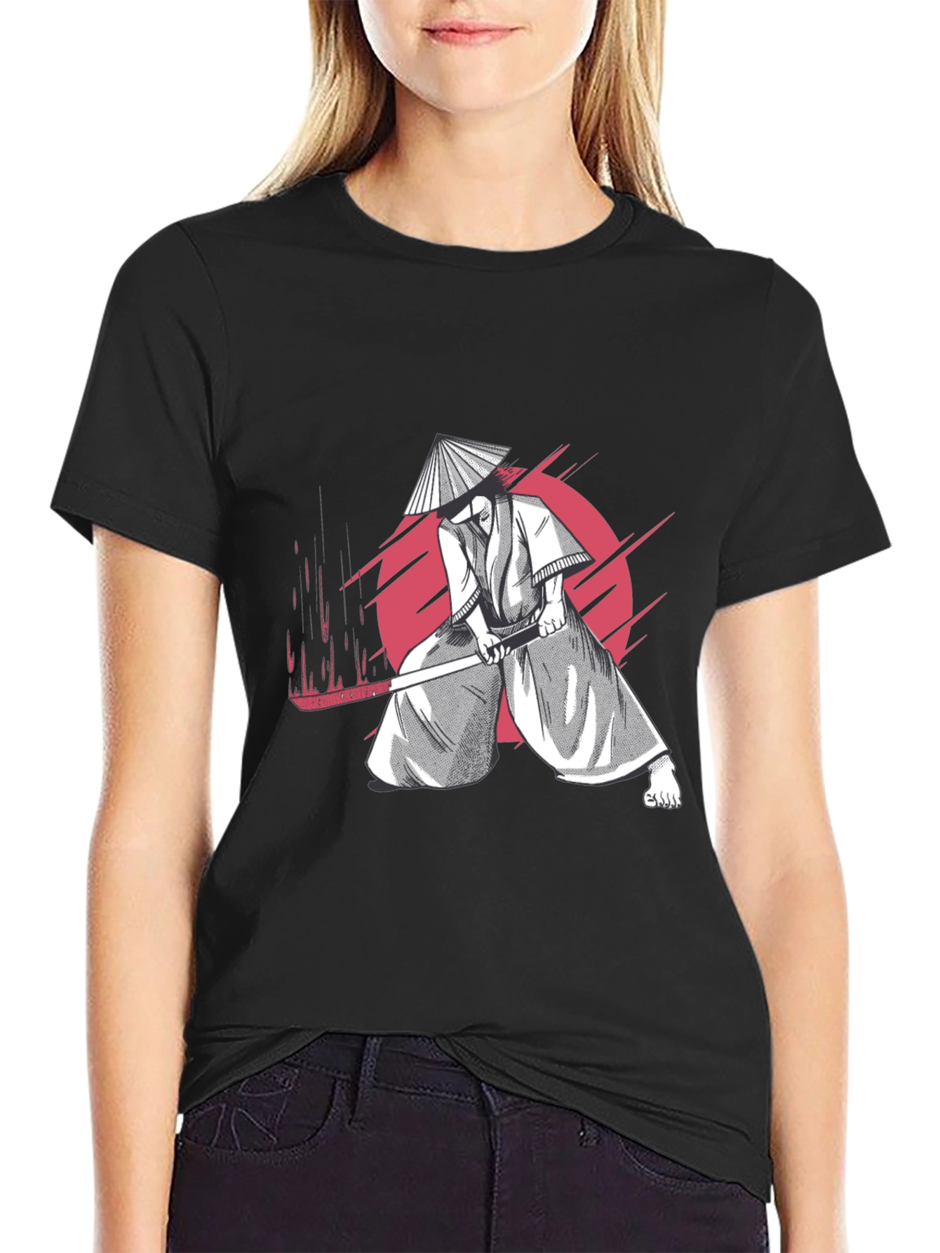 Samurai Warrior Graphic Tee - Black