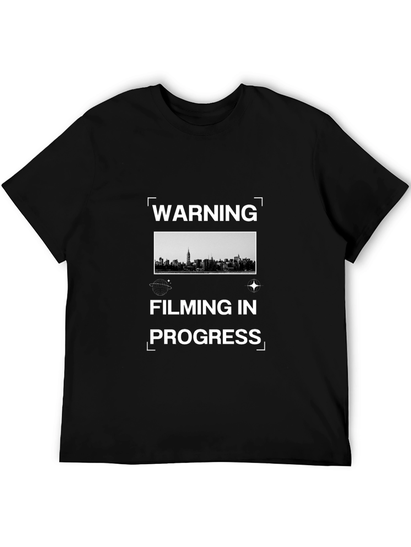 Warning Filming In Progress Black T-Shirt