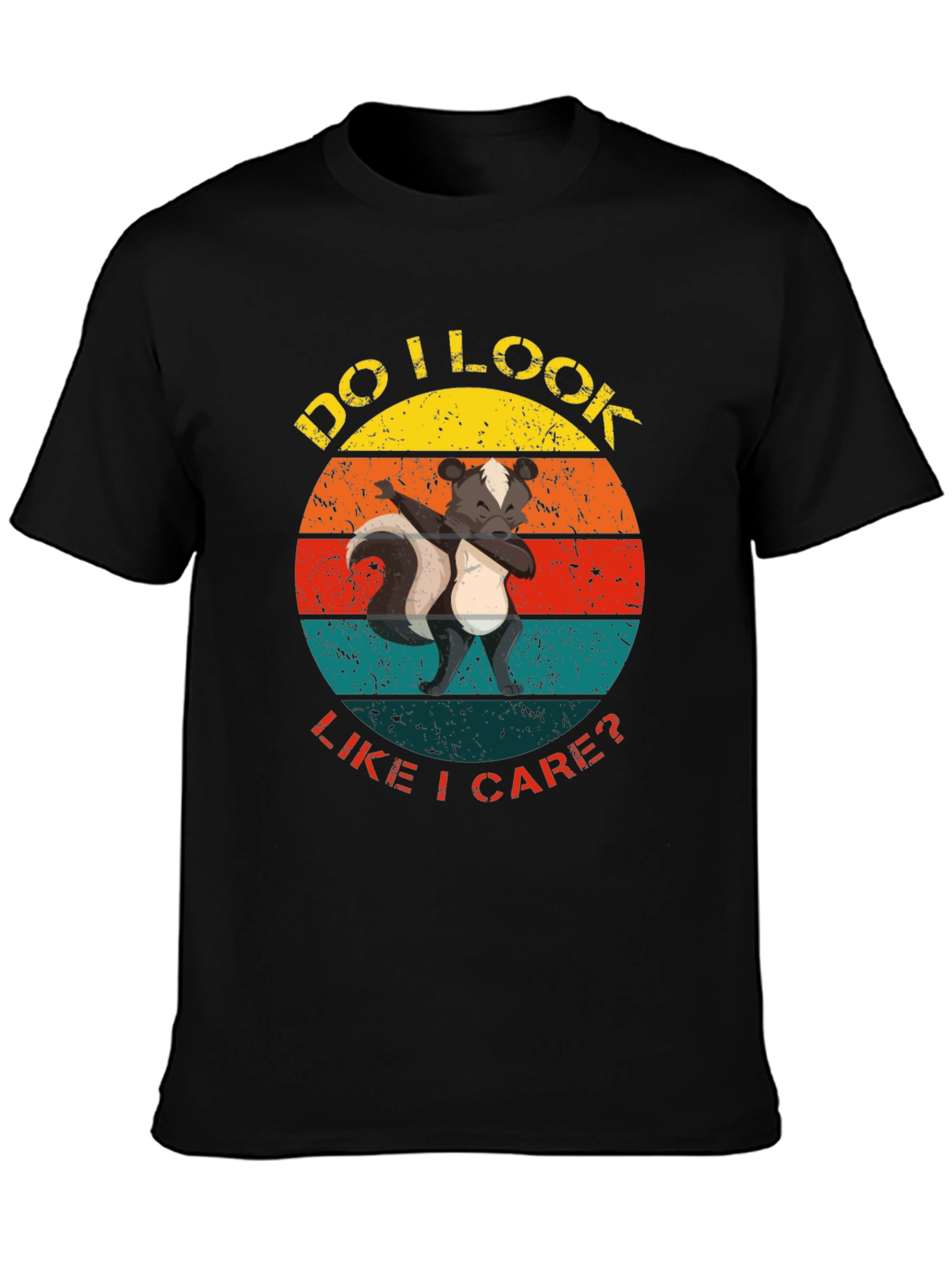Skunk Dab Funny T-Shirt Retro Circle Design