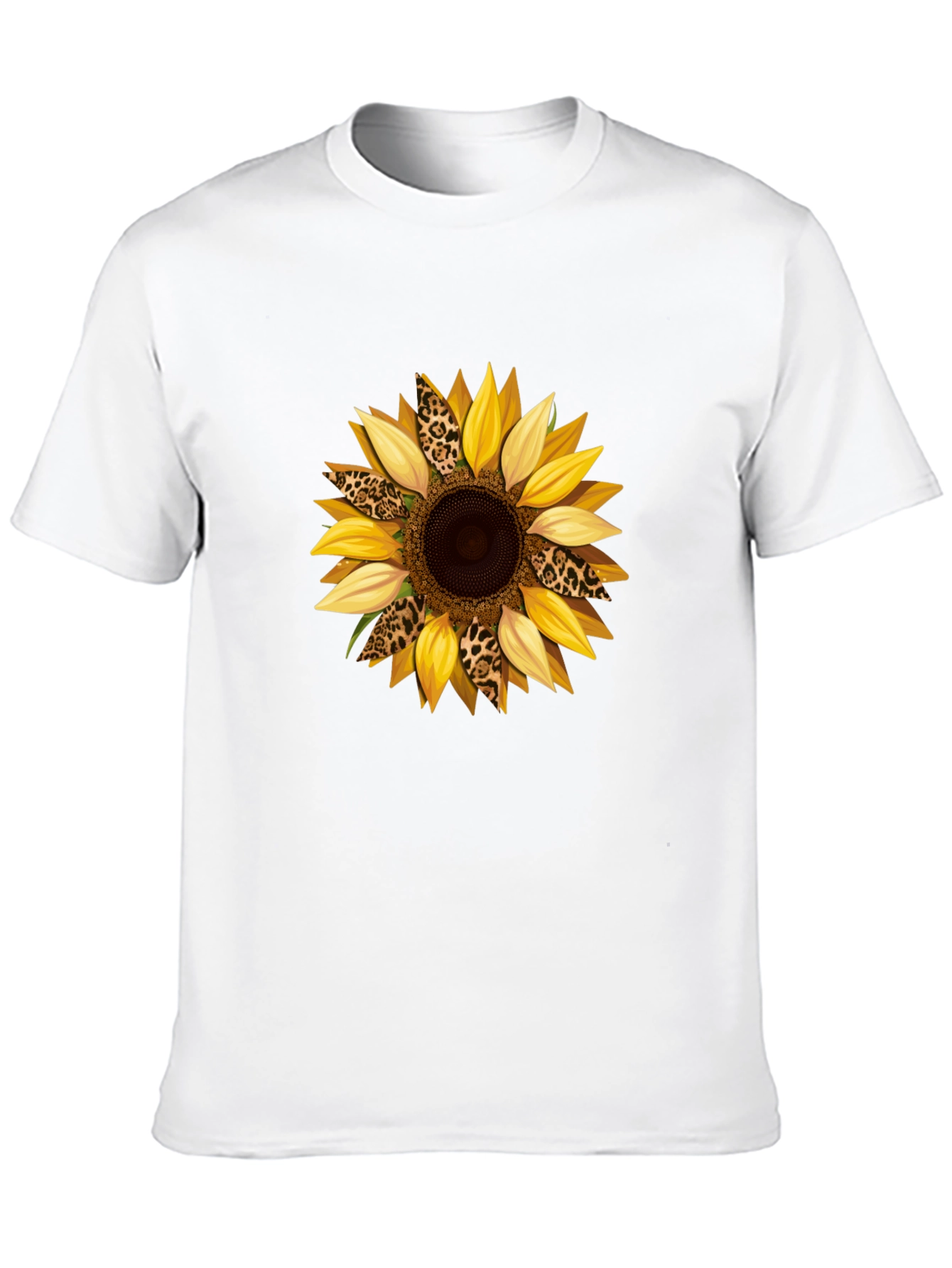 Sunflower Leopard Print Graphic T-Shirt - Black