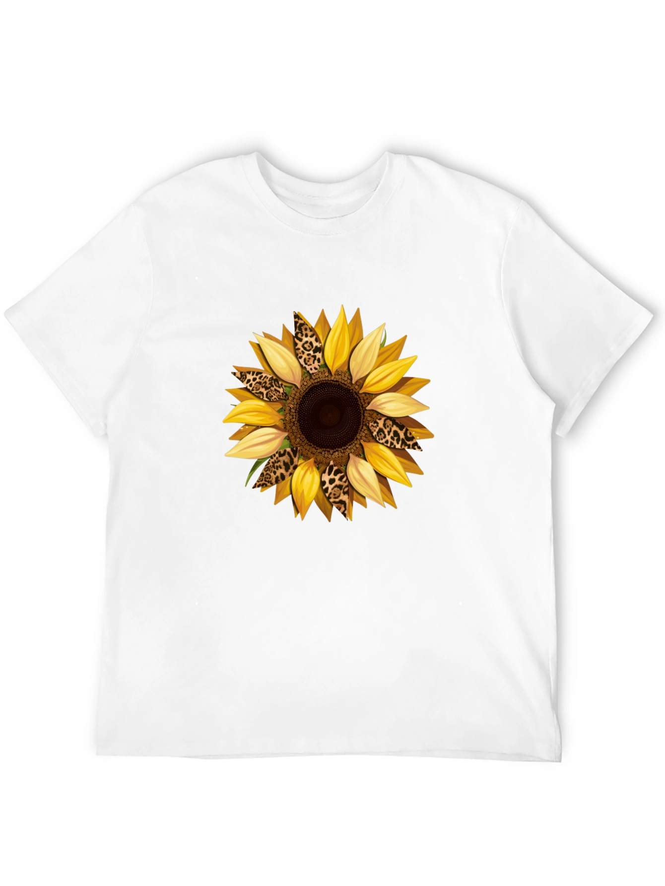 Sunflower Leopard Print Graphic T-Shirt - Black