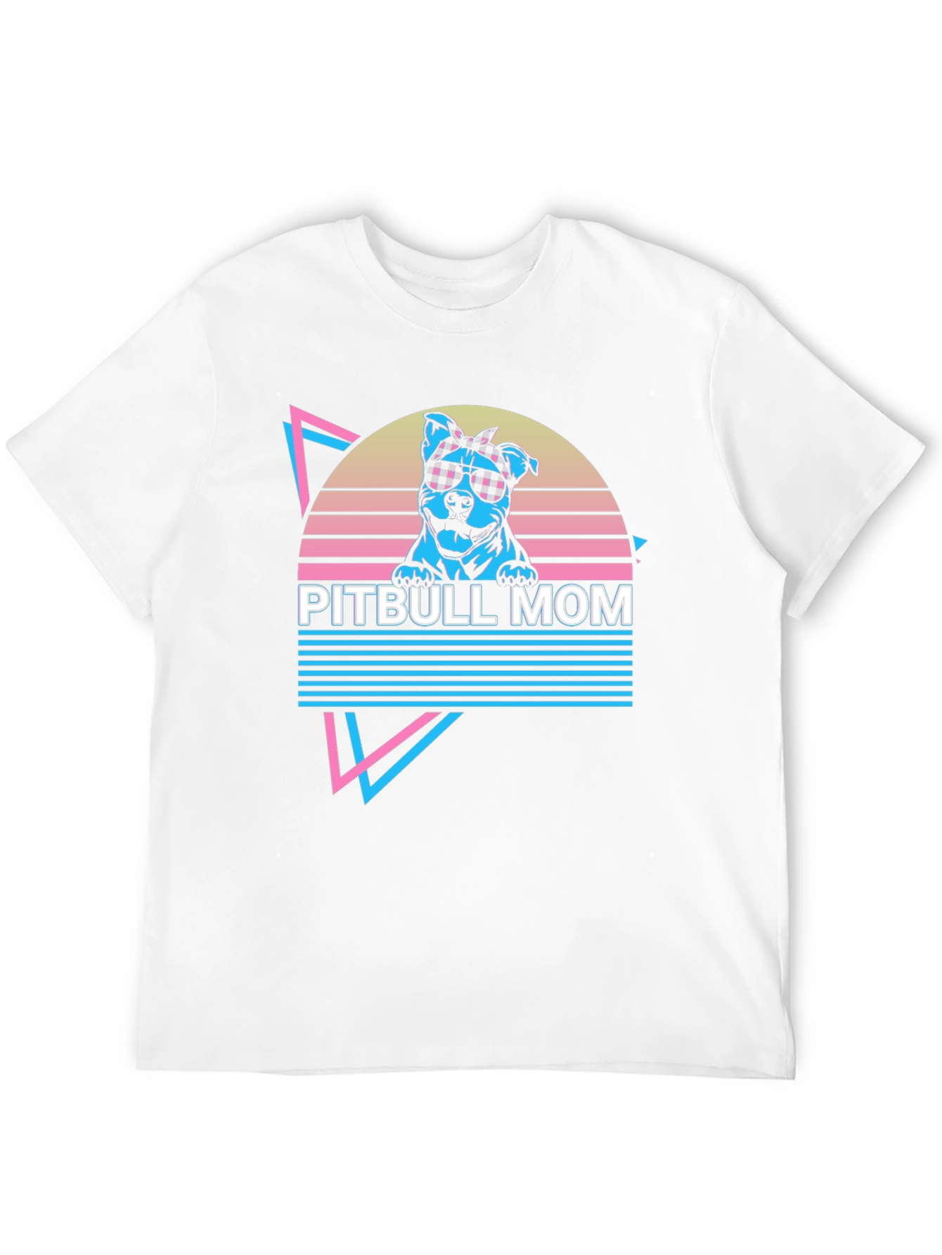 Pitbull Mom Graphic Tee - Retro 80s Style