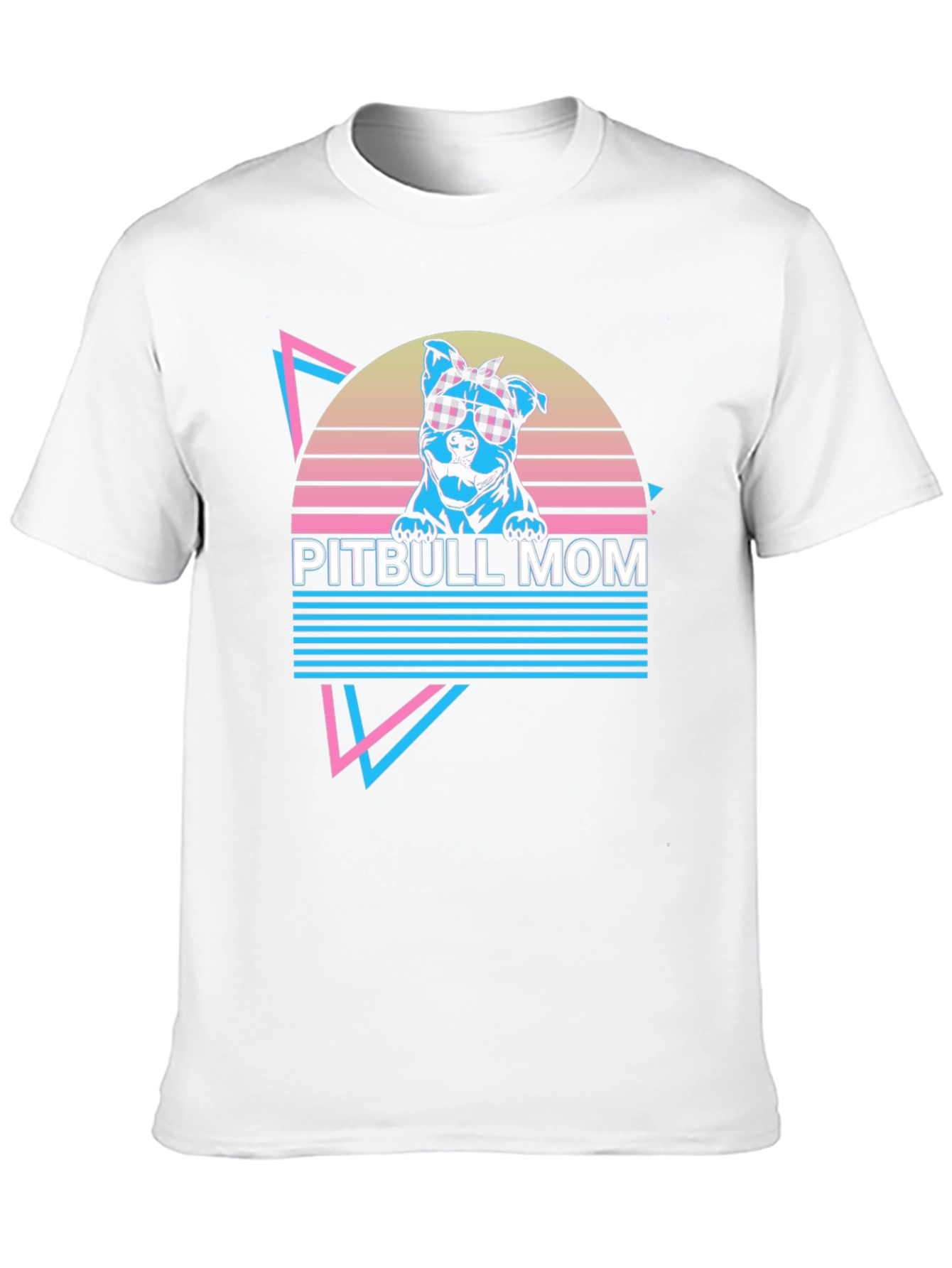 Pitbull Mom Graphic Tee - Retro 80s Style