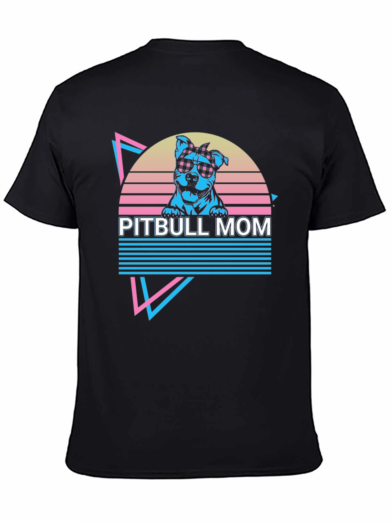 Pitbull Mom Graphic Tee - Retro 80s Style