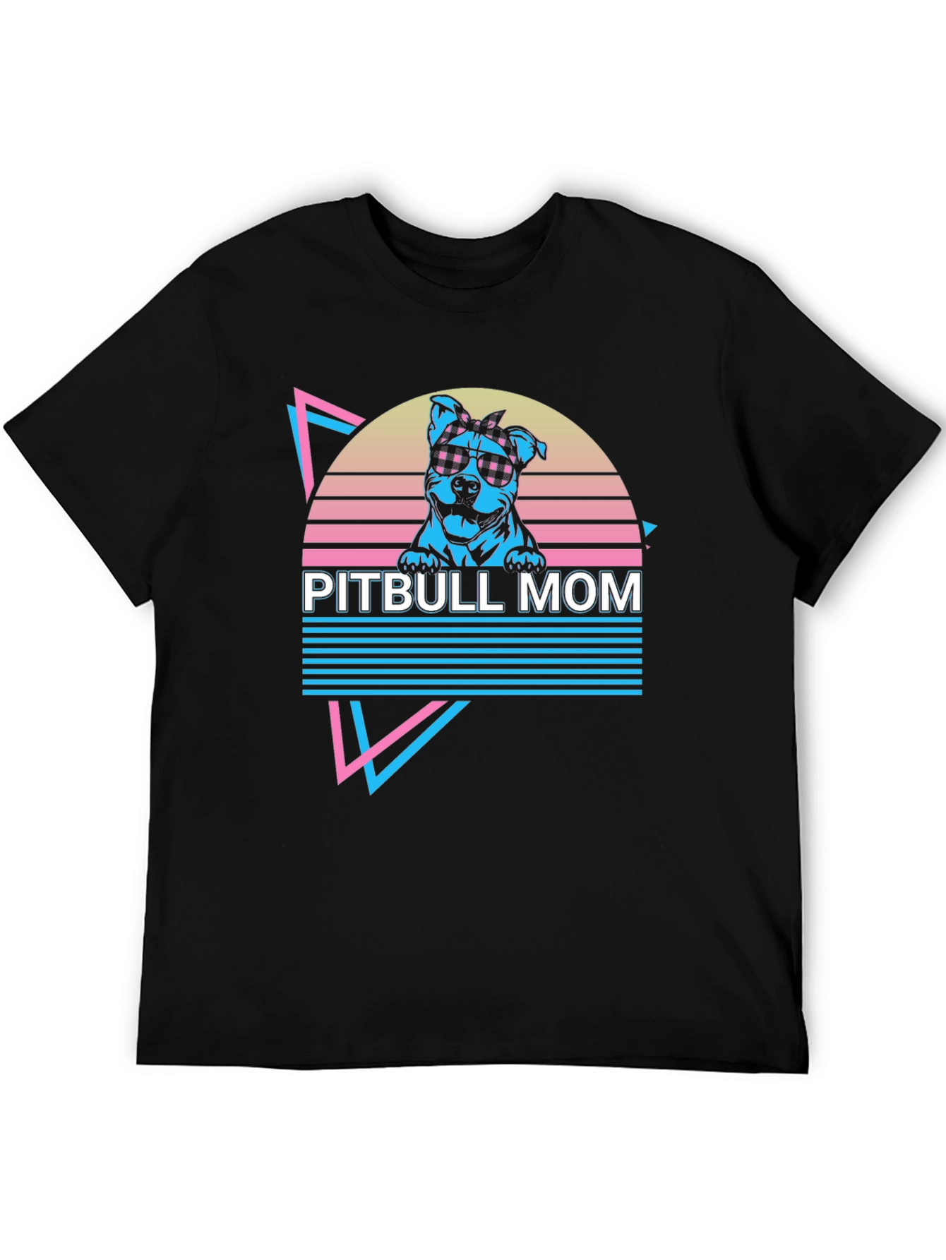 Pitbull Mom Graphic Tee - Retro 80s Style