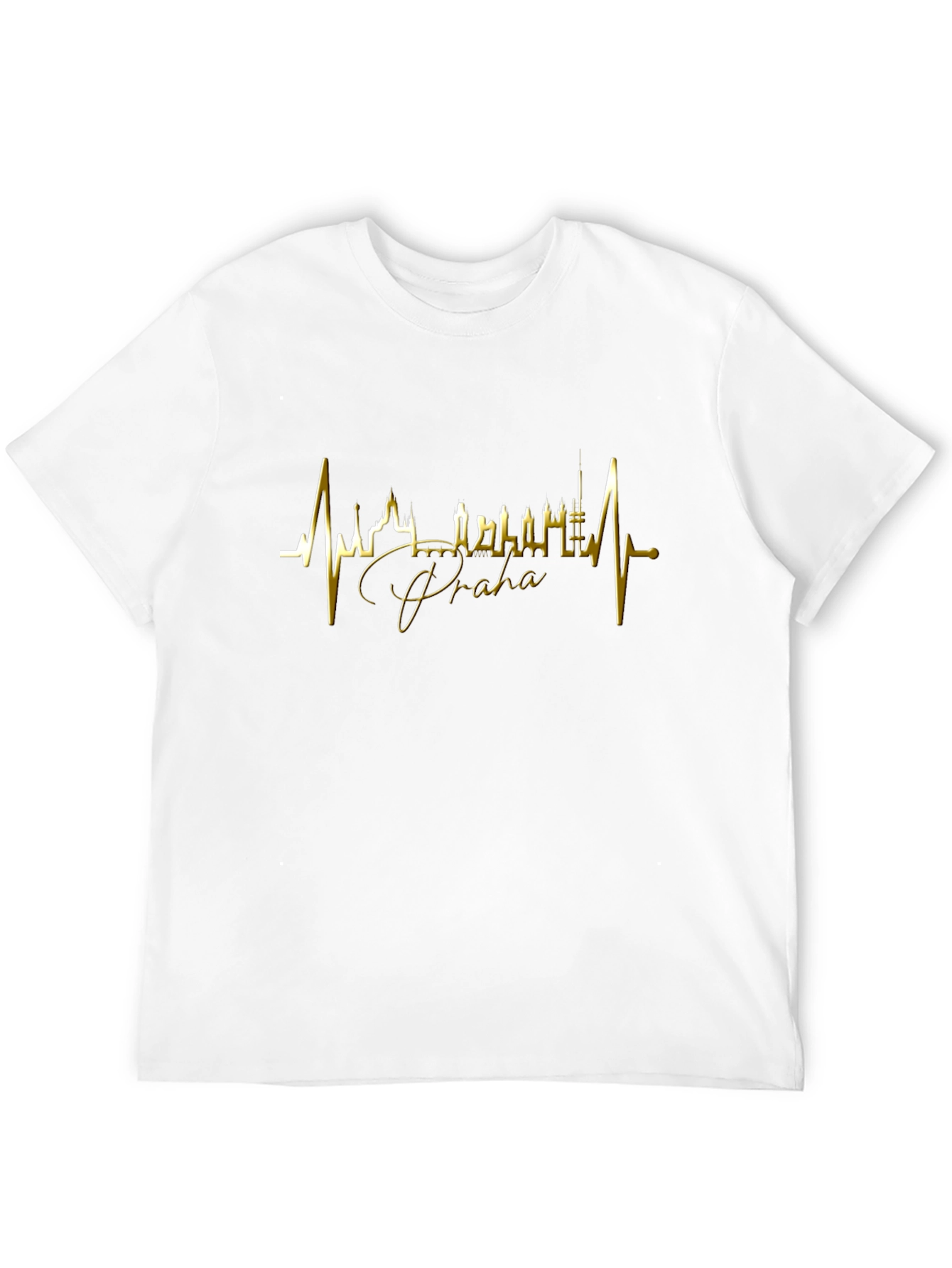 Prague Skyline Heartbeat Graphic T-Shirt