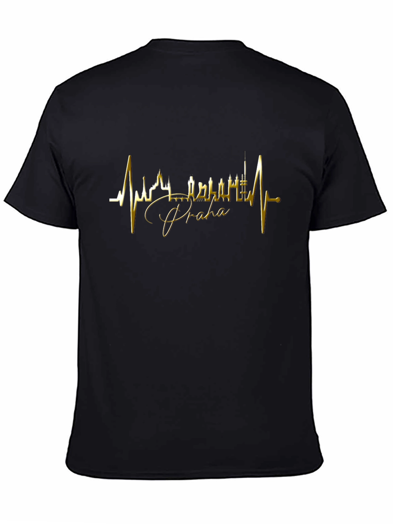 Prague Skyline Heartbeat Graphic T-Shirt