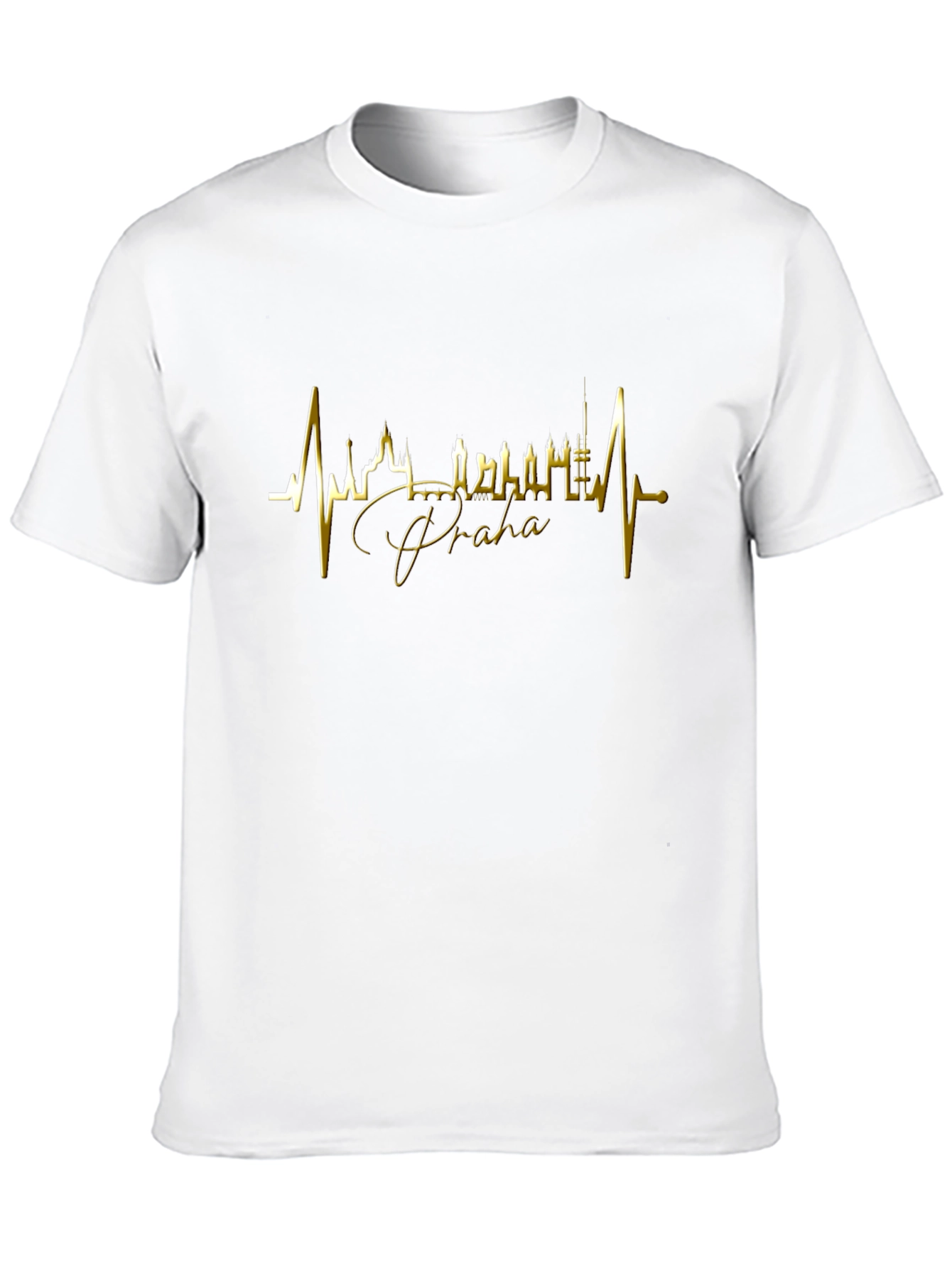 Prague Skyline Heartbeat Graphic T-Shirt