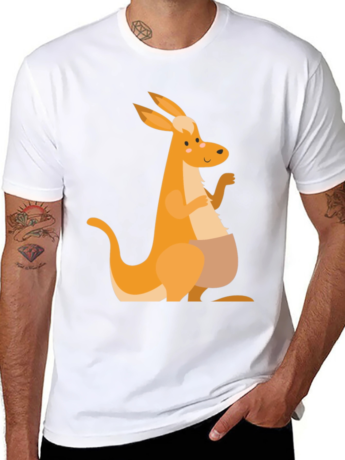 Kangaroo Graphic Tee - Mens Black T-Shirt