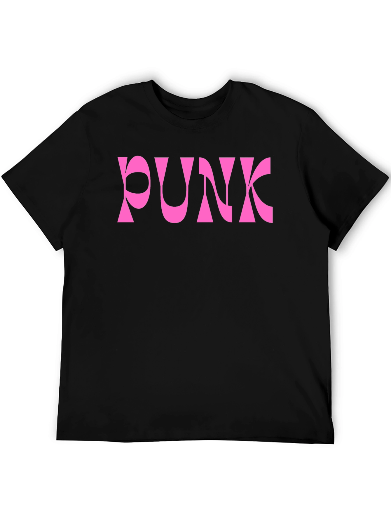 Pink Punk Graphic Black T-Shirt