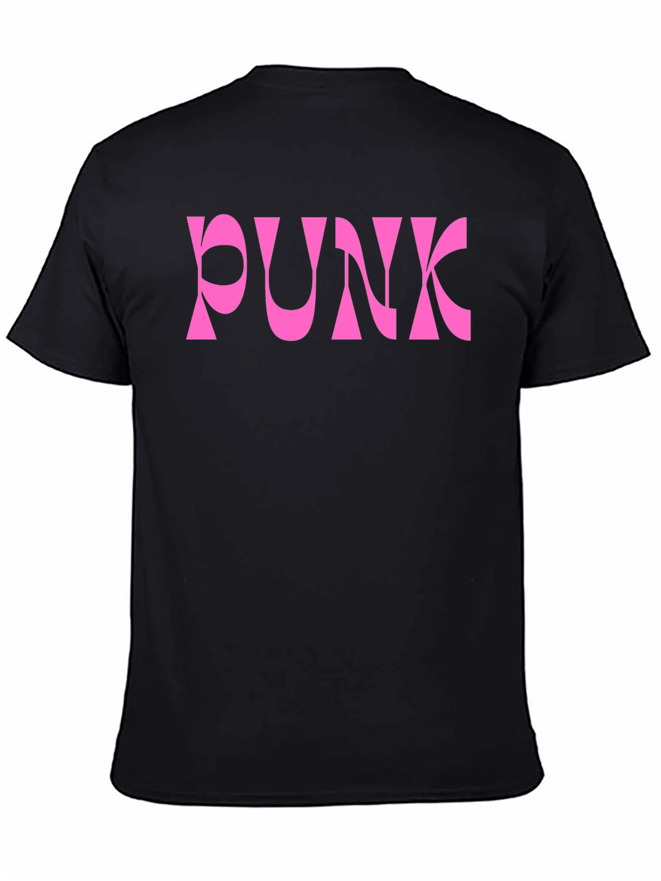 Pink Punk Graphic Black T-Shirt