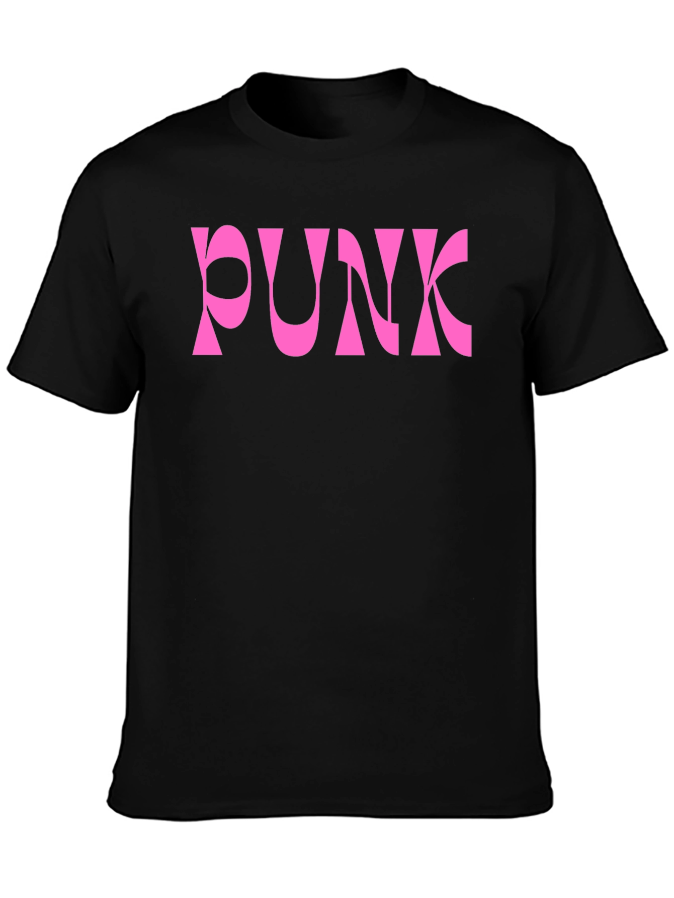 Pink Punk Graphic Black T-Shirt