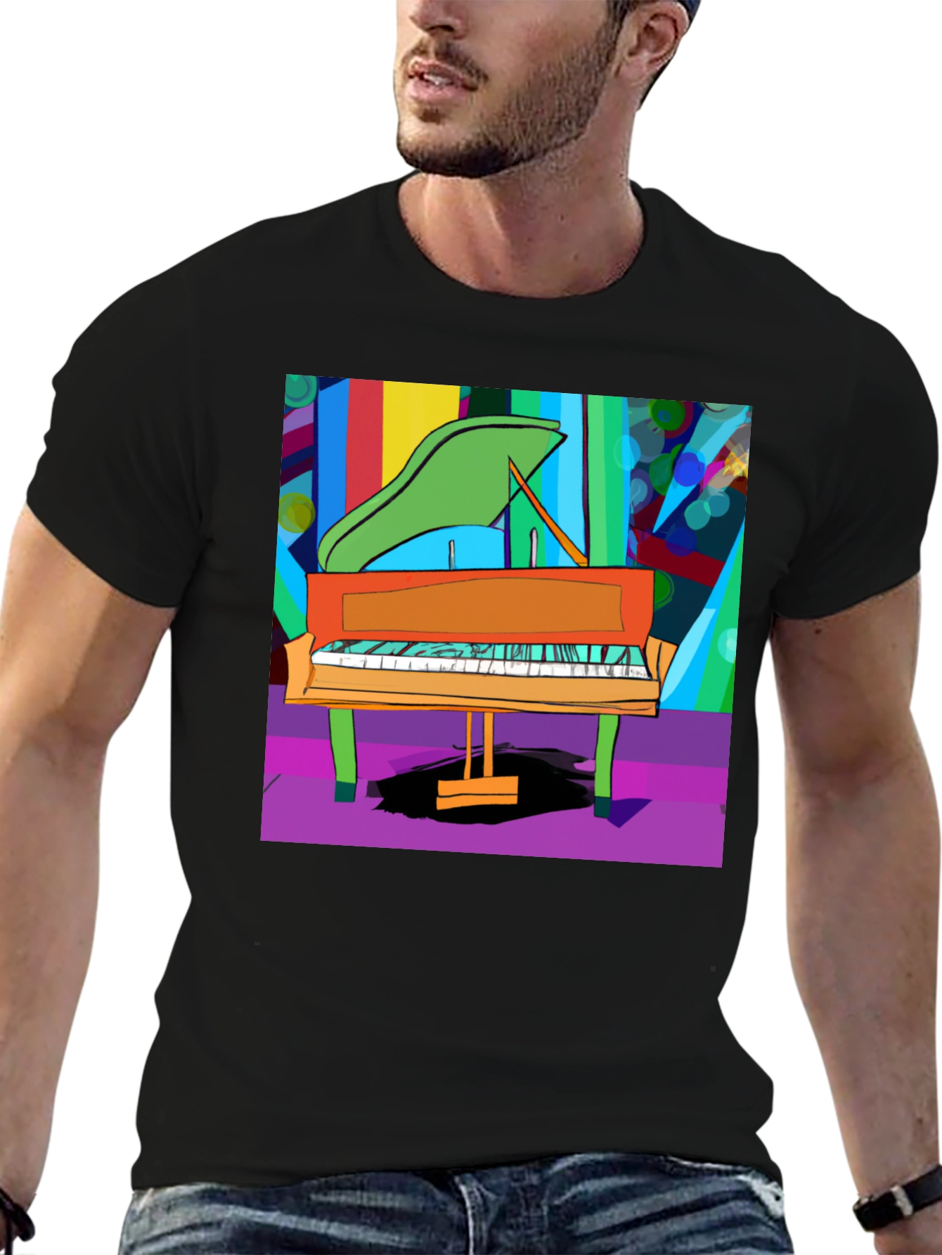 Abstract Piano Graphic Tee - Unisex Soft Cotton Shirt
