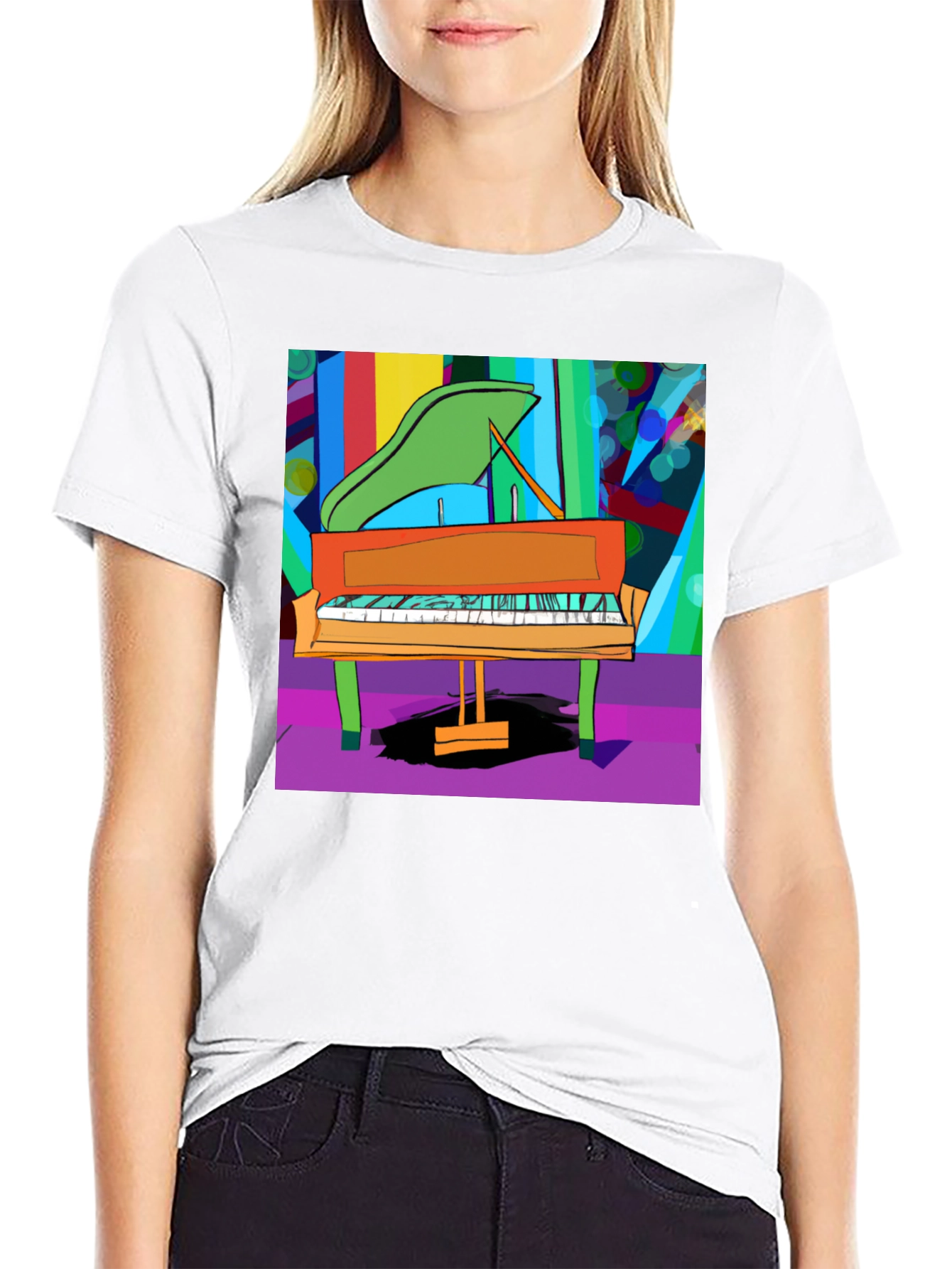 Abstract Piano Graphic Tee - Unisex Soft Cotton Shirt
