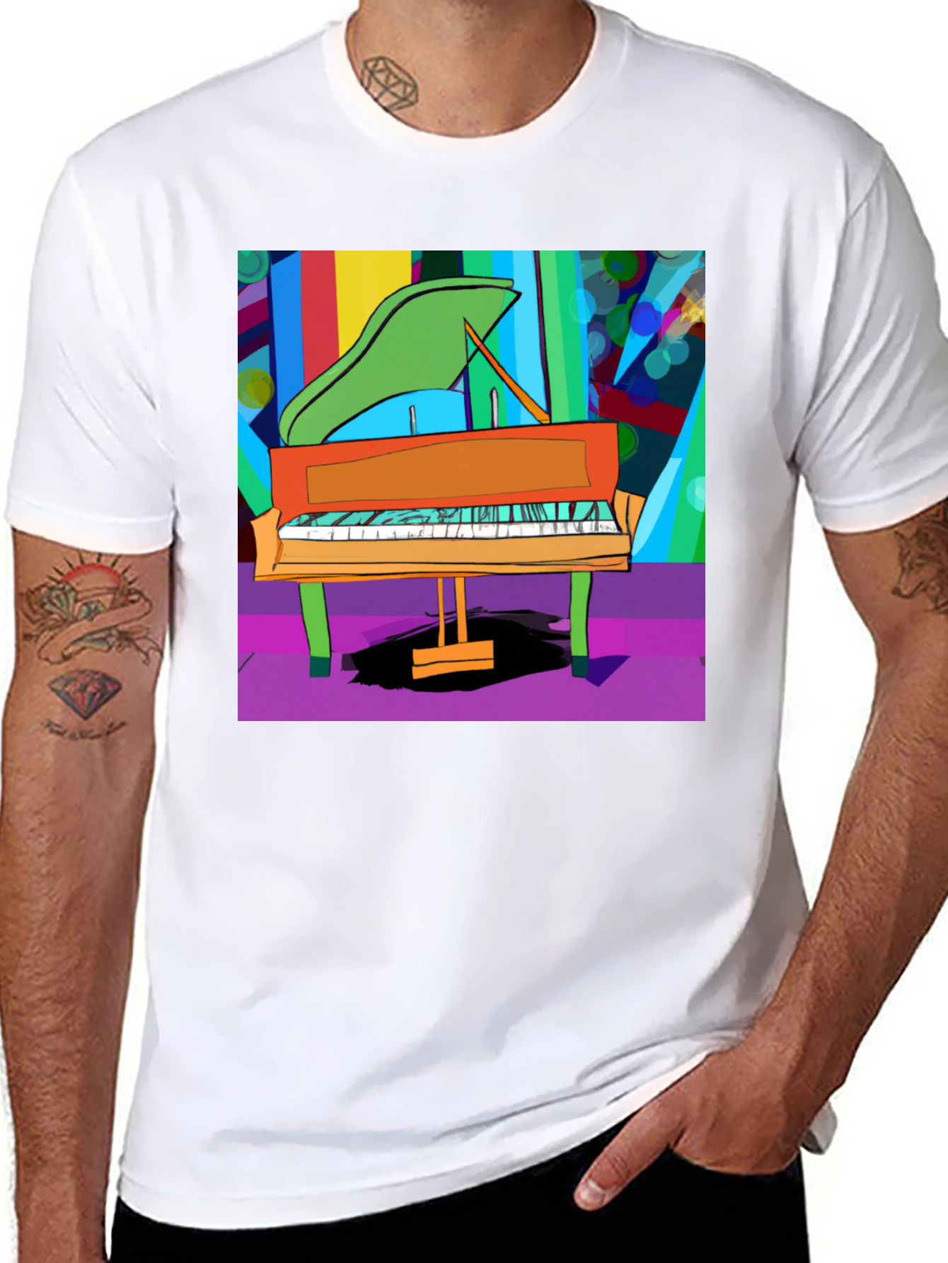 Abstract Piano Graphic Tee - Unisex Soft Cotton Shirt