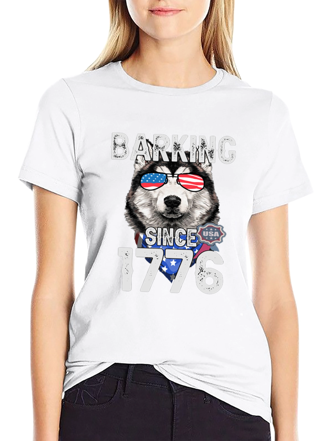 Barking Since 1776 Patriotic Dog T-Shirt