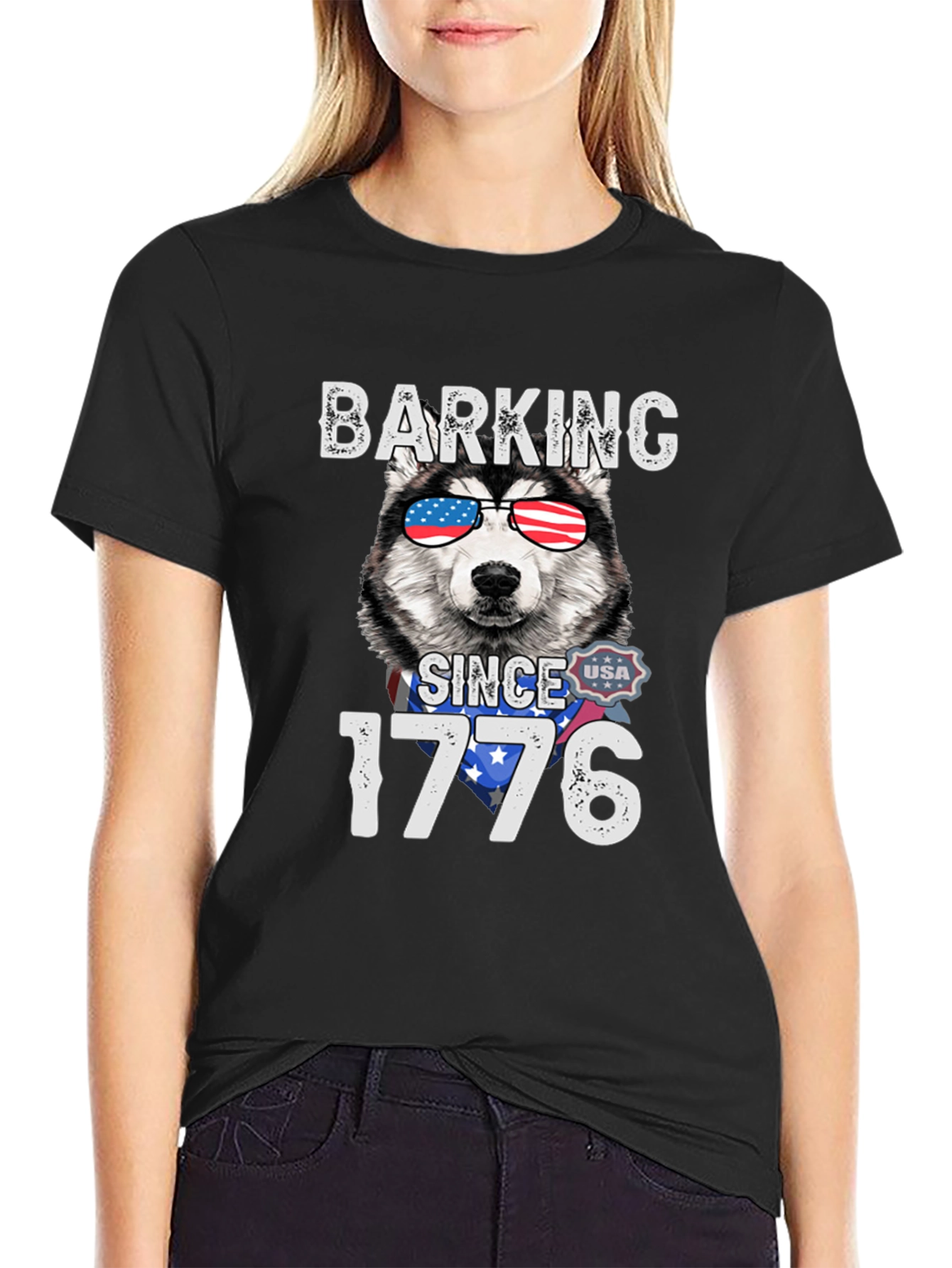 Barking Since 1776 Patriotic Dog T-Shirt
