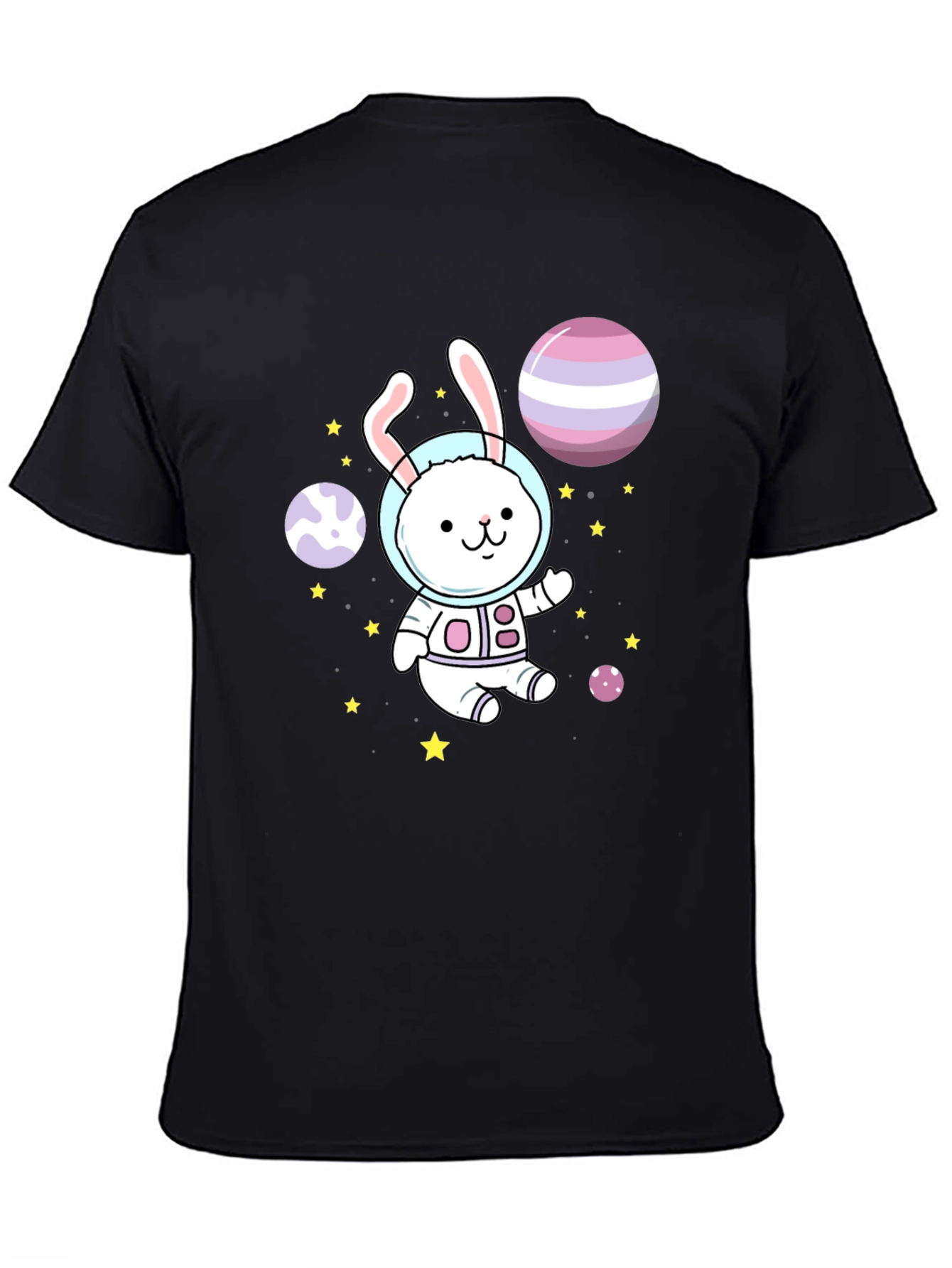 Space Bunny Graphic Tee - Cute Astronaut Rabbit Shirt
