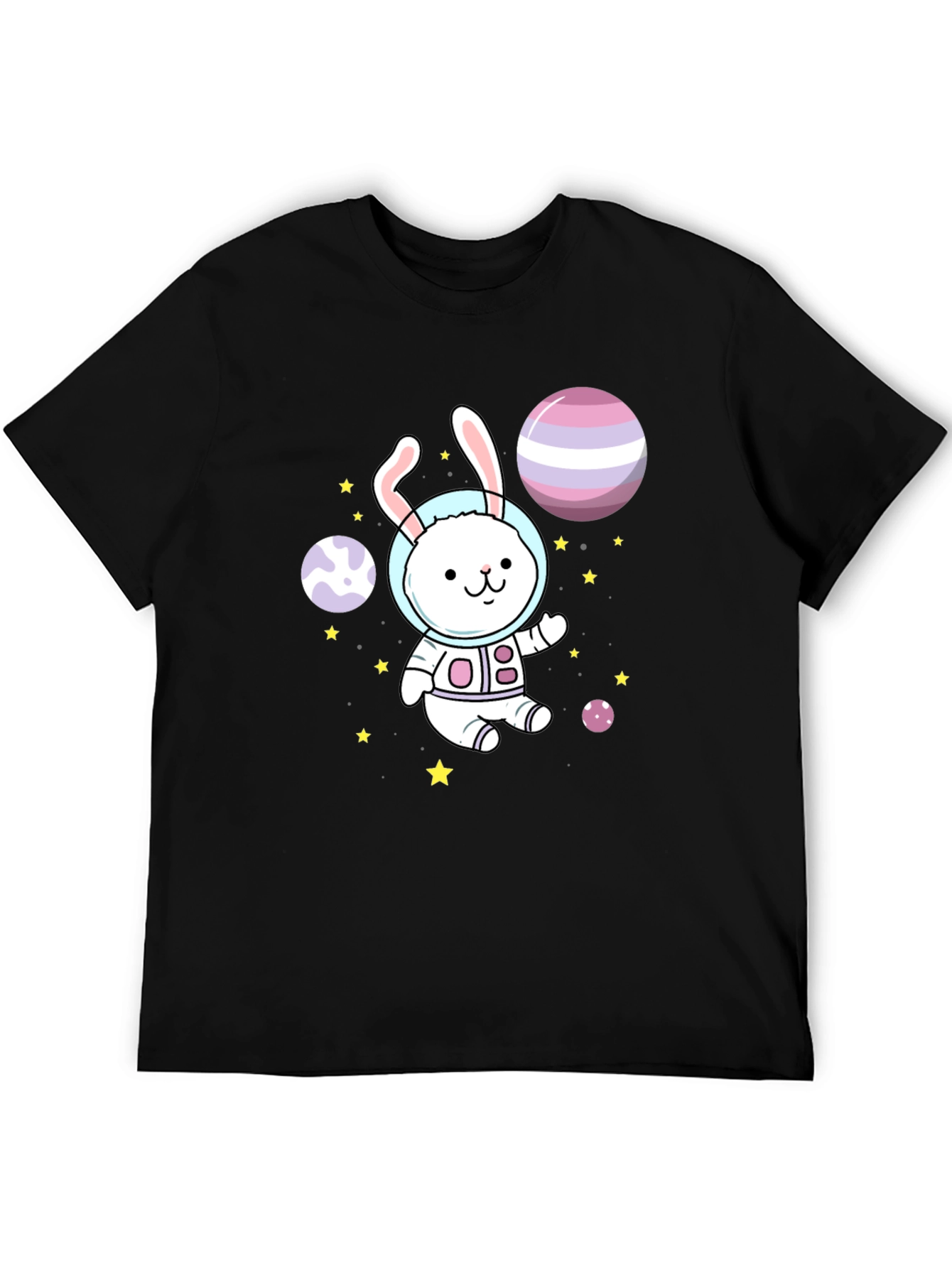 Space Bunny Graphic Tee - Cute Astronaut Rabbit Shirt
