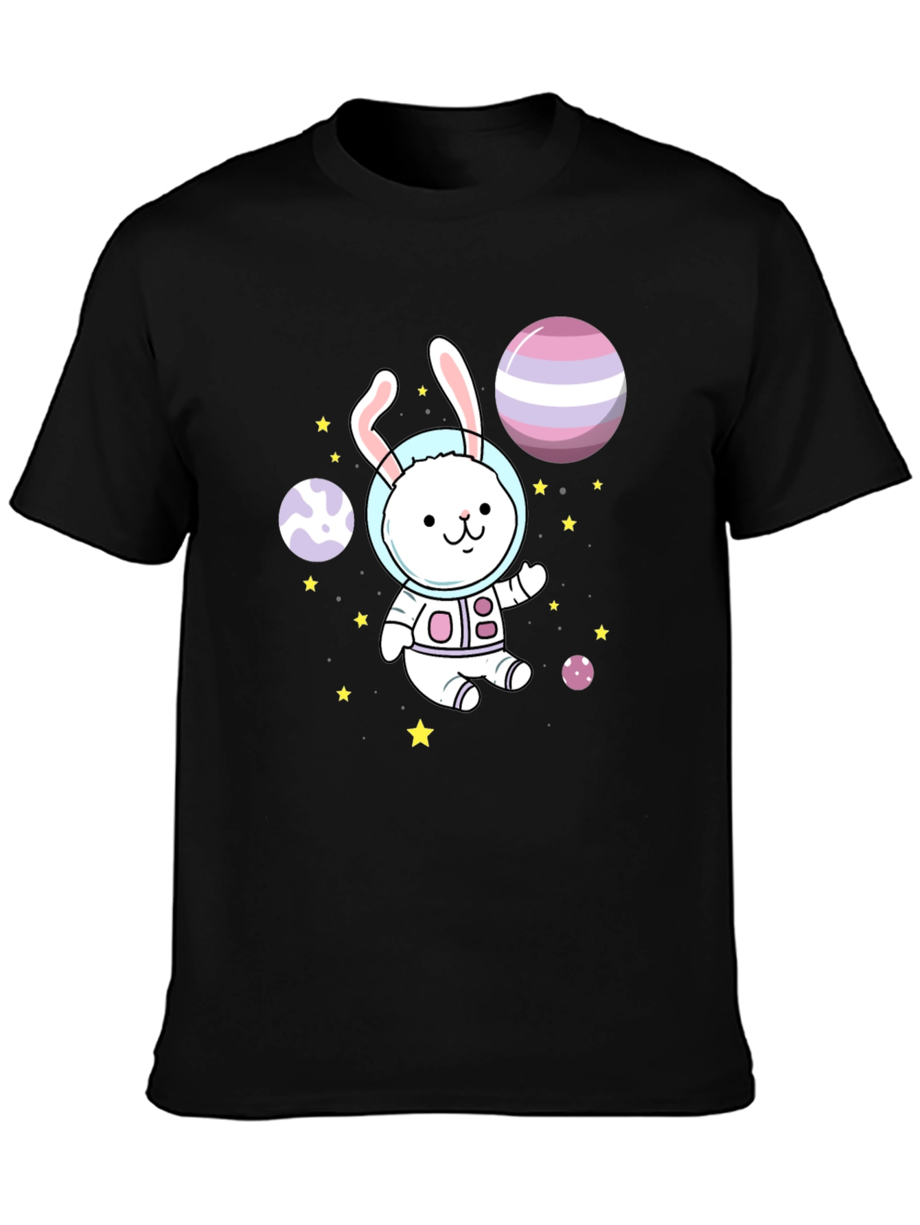 Space Bunny Graphic Tee - Cute Astronaut Rabbit Shirt