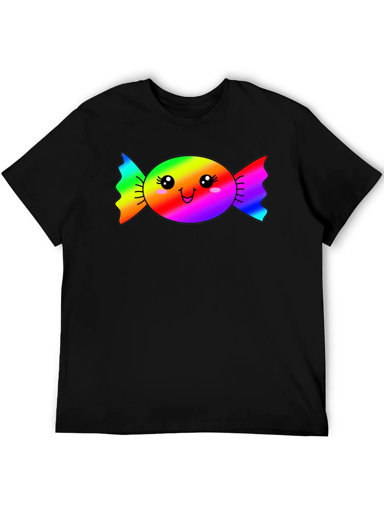 Rainbow Candy Face Graphic T-Shirt