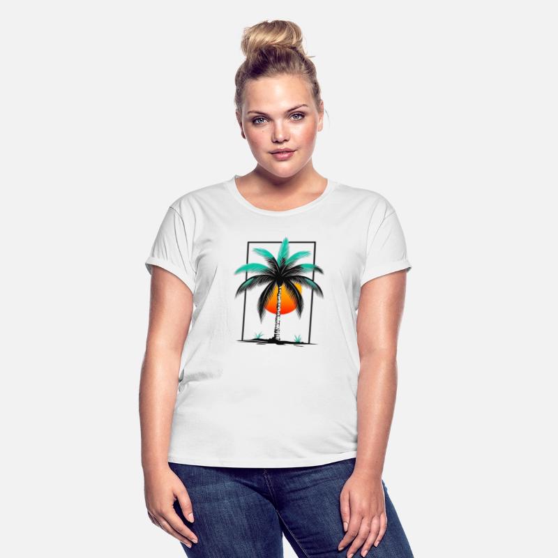 Grayscale Line Drawing Of A Central palm tree