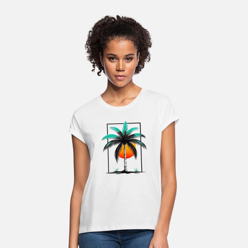 Grayscale Line Drawing Of A Central palm tree