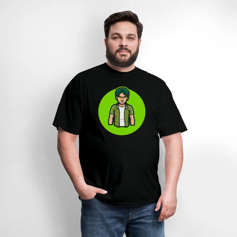 Green Angry Boy Gaming Mascot Avatar T shirt