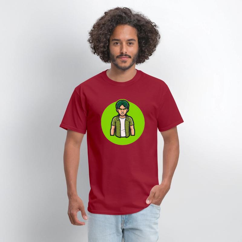 Green Angry Boy Gaming Mascot Avatar T shirt