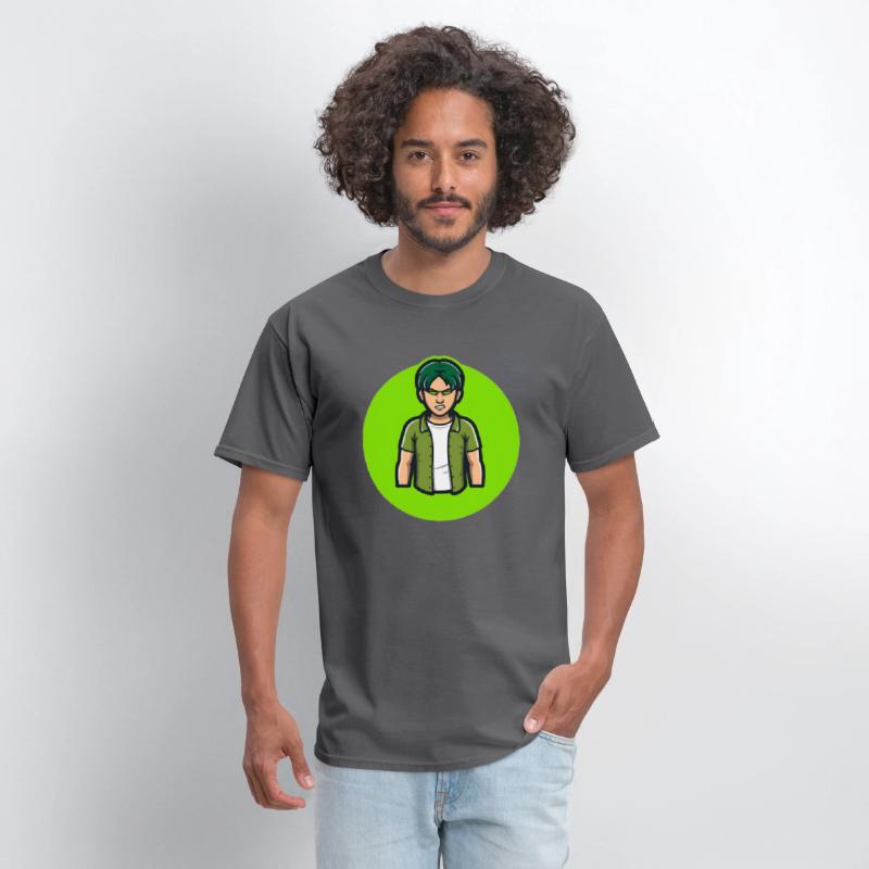 Green Angry Boy Gaming Mascot Avatar T shirt